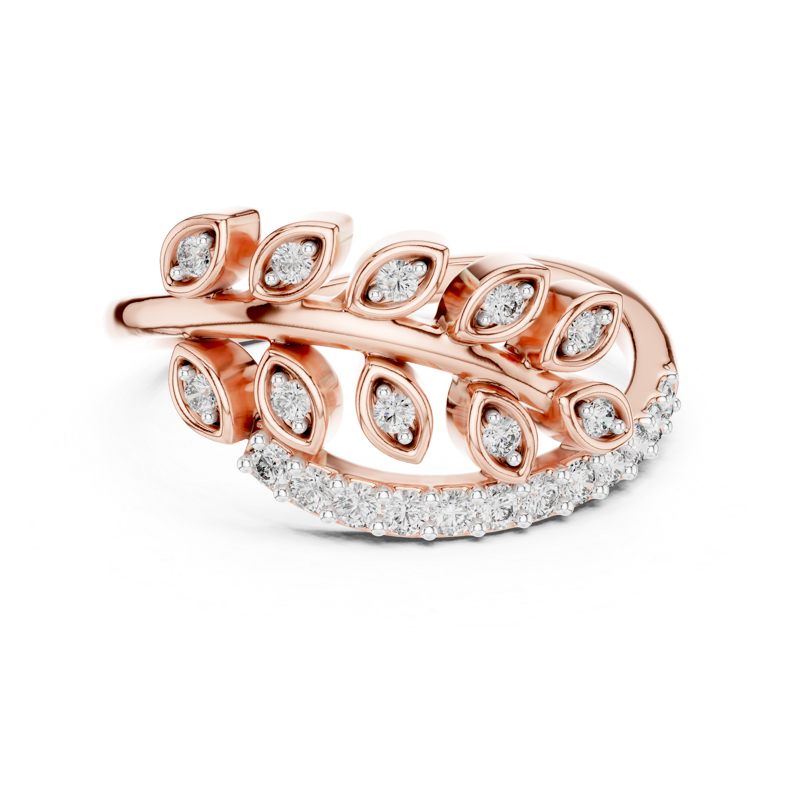 Exquisite Rose Gold Ring with Diamond Detailing