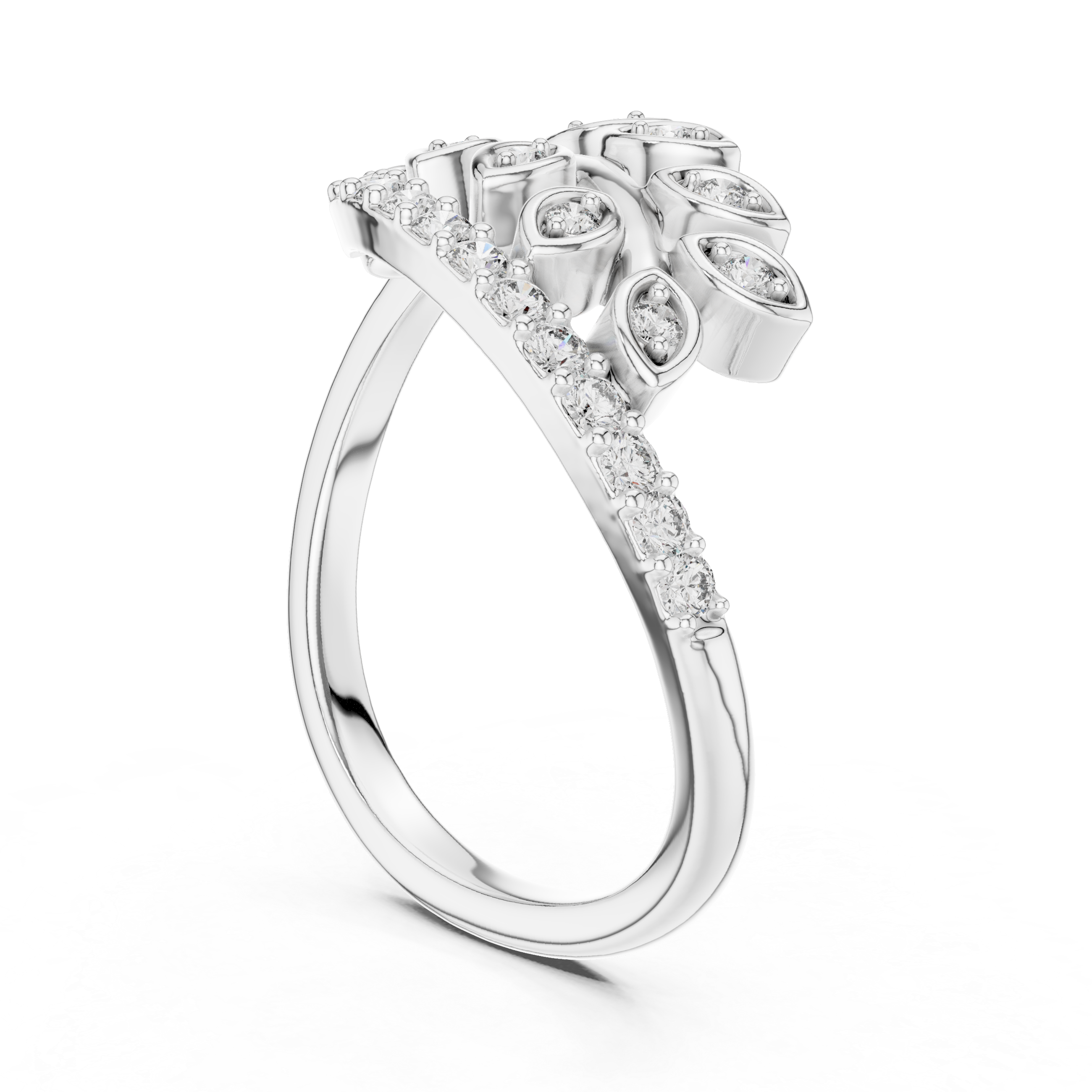 Exquisite Rose Gold Ring with Diamond Detailing