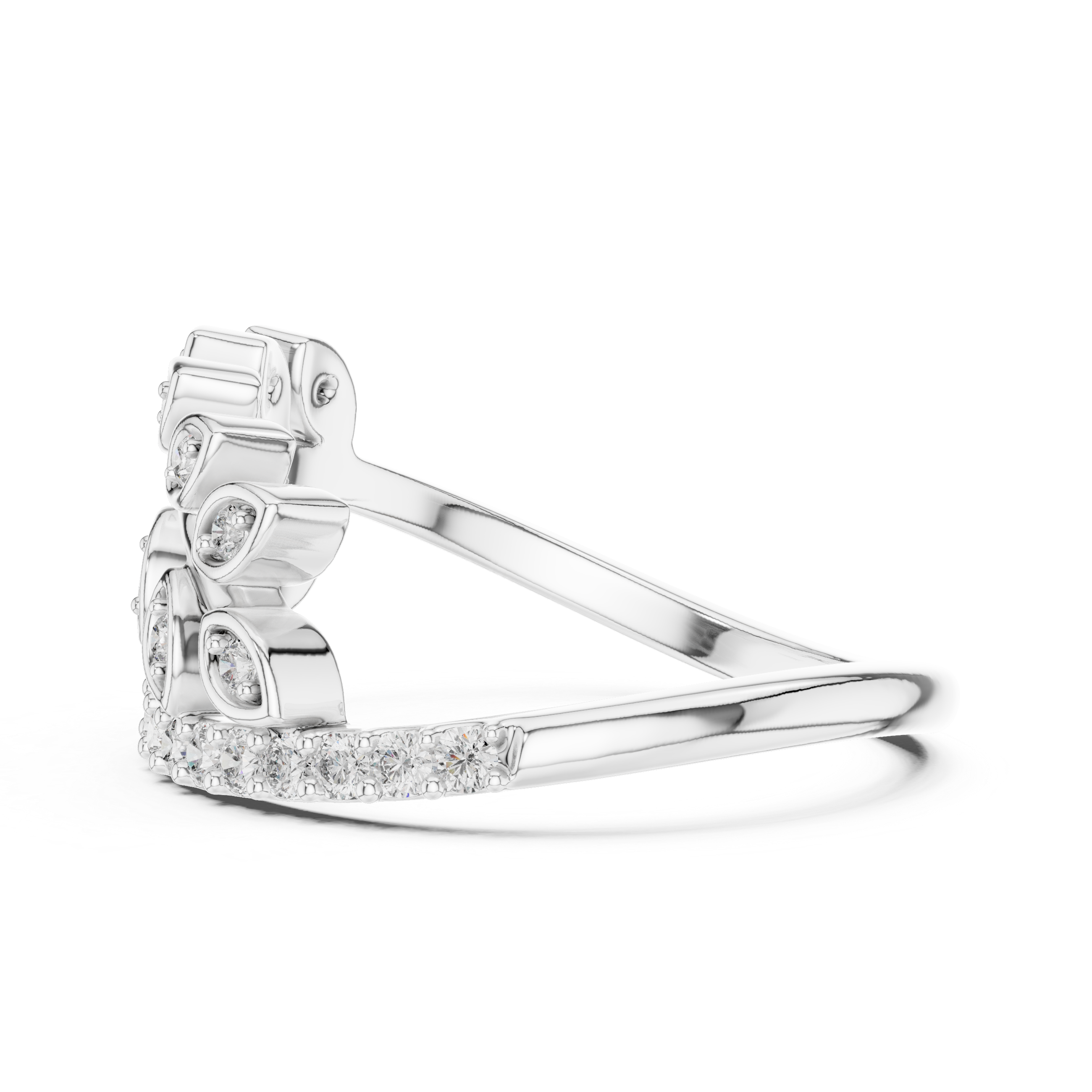 Exquisite Rose Gold Ring with Diamond Detailing