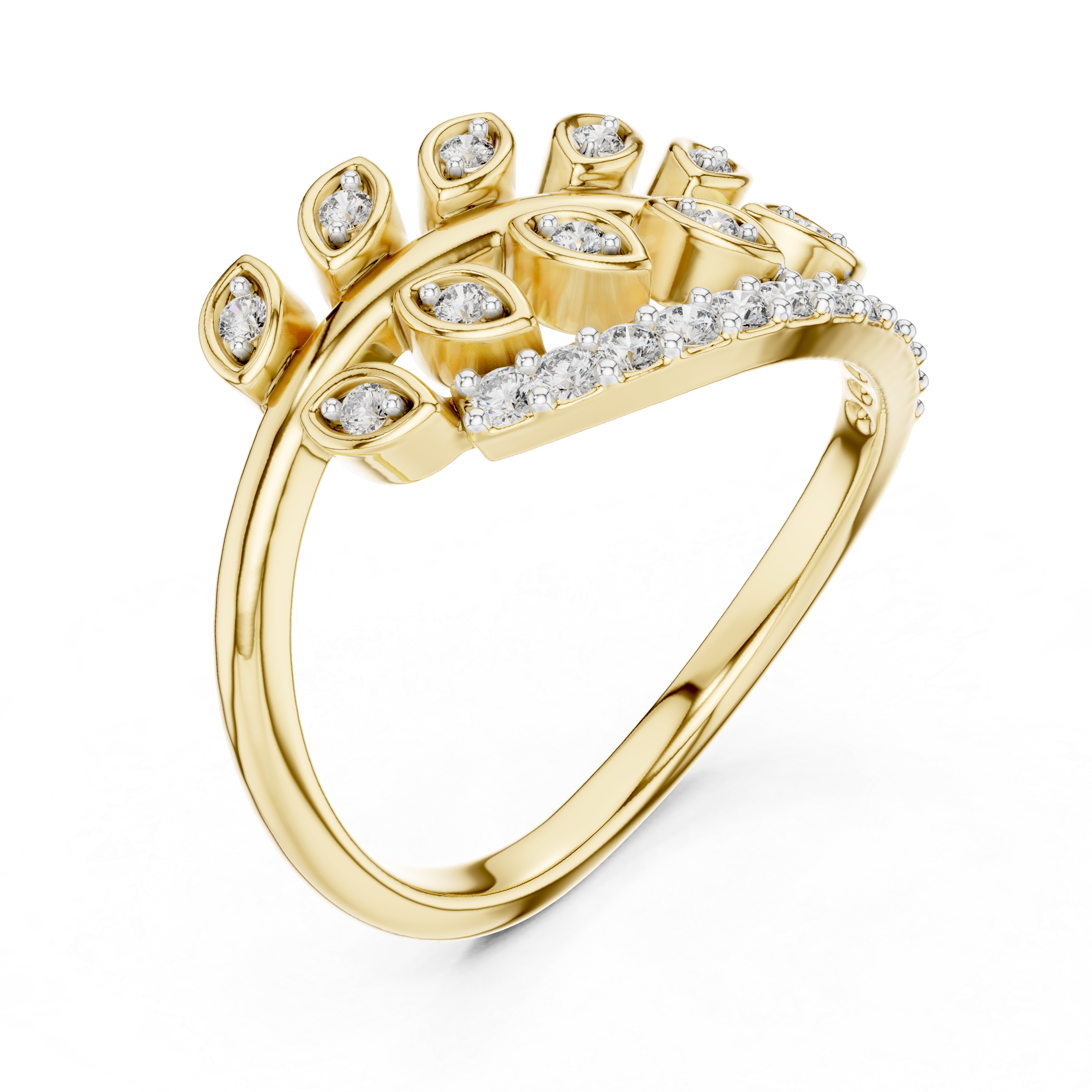 Exquisite Rose Gold Ring with Diamond Detailing