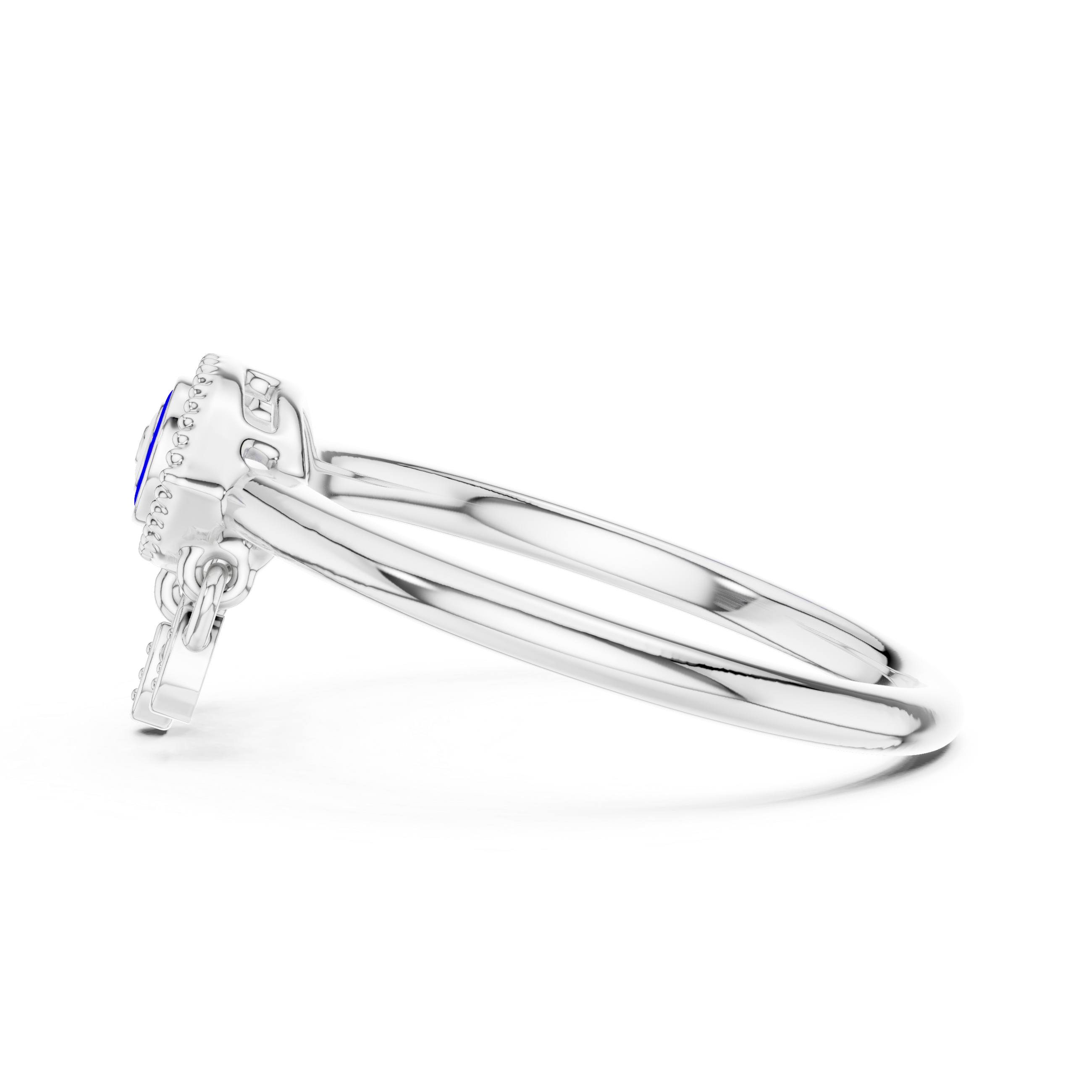 Modern  Split Ring with Subtle Charm