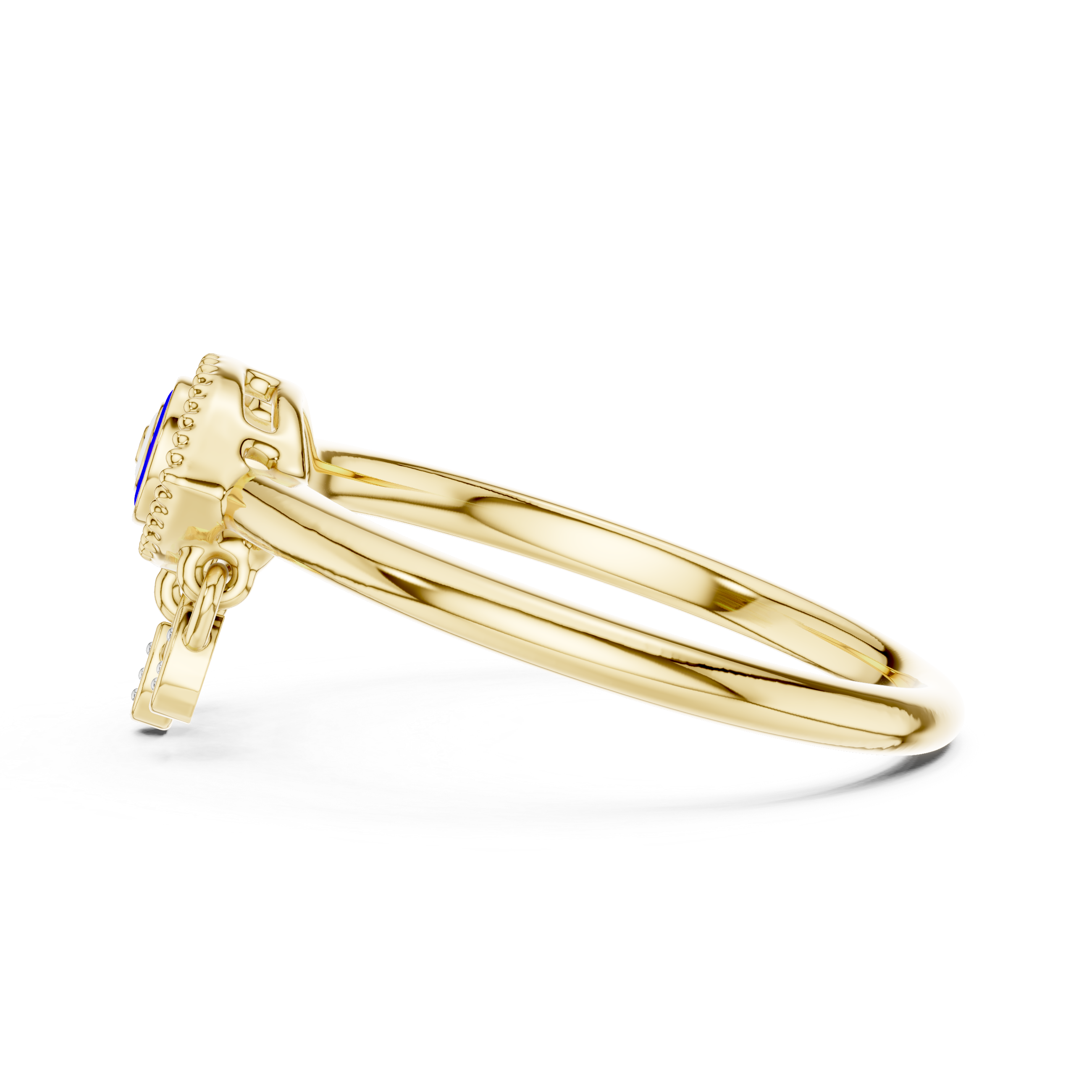 Modern  Split Ring with Subtle Charm