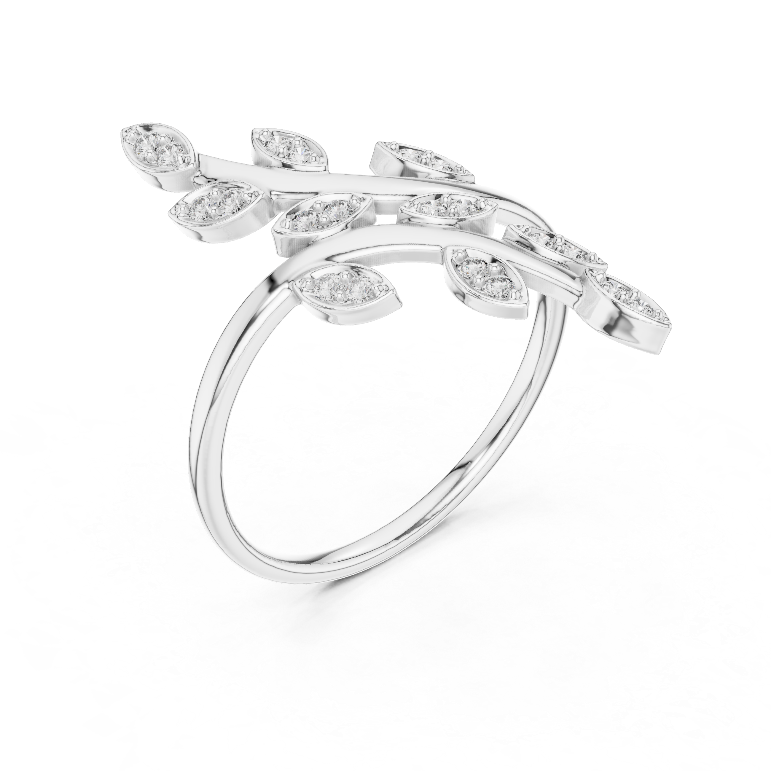 Nature-Inspired Rose Gold Diamond Ring