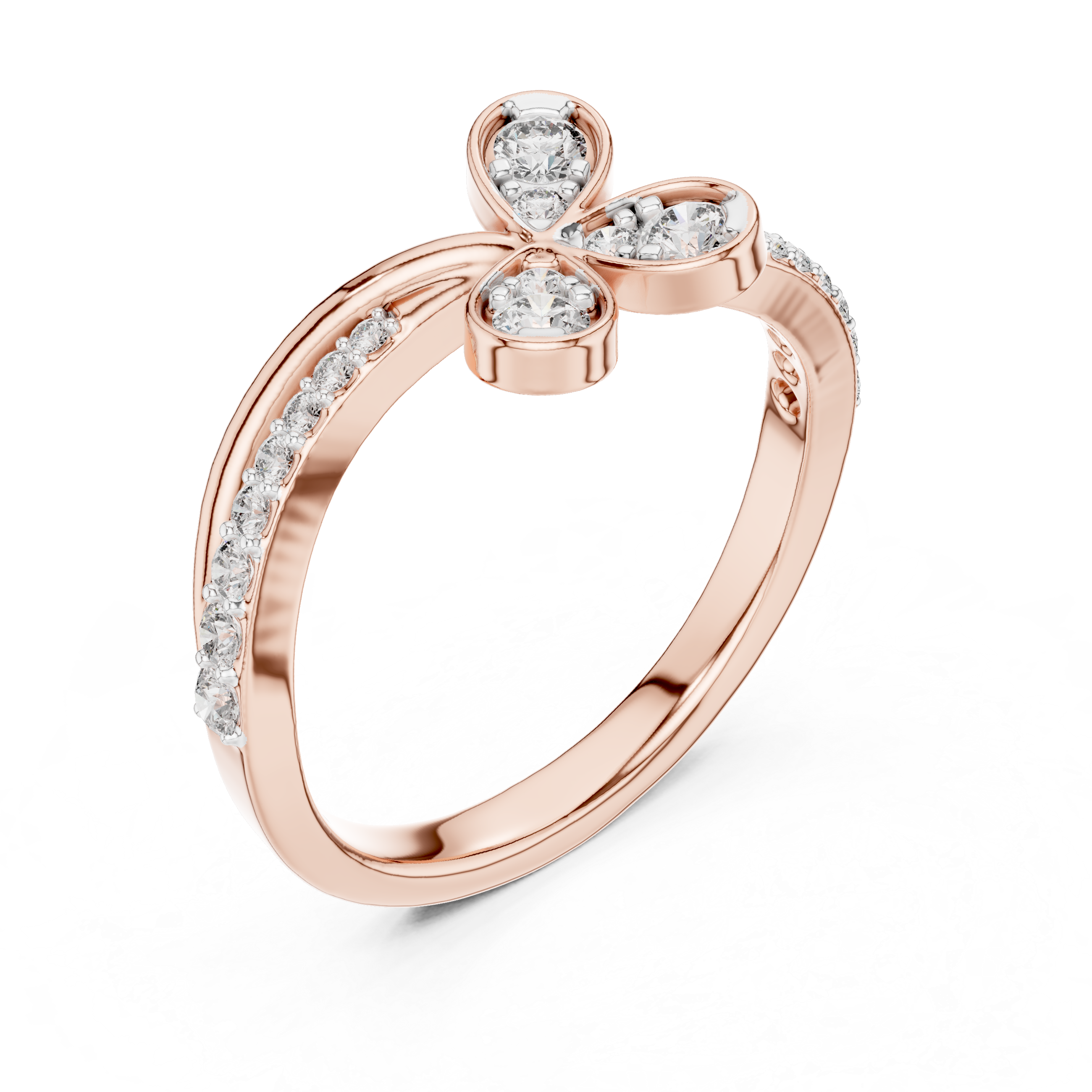 Feminine Rose Gold Ring Featuring a Bow