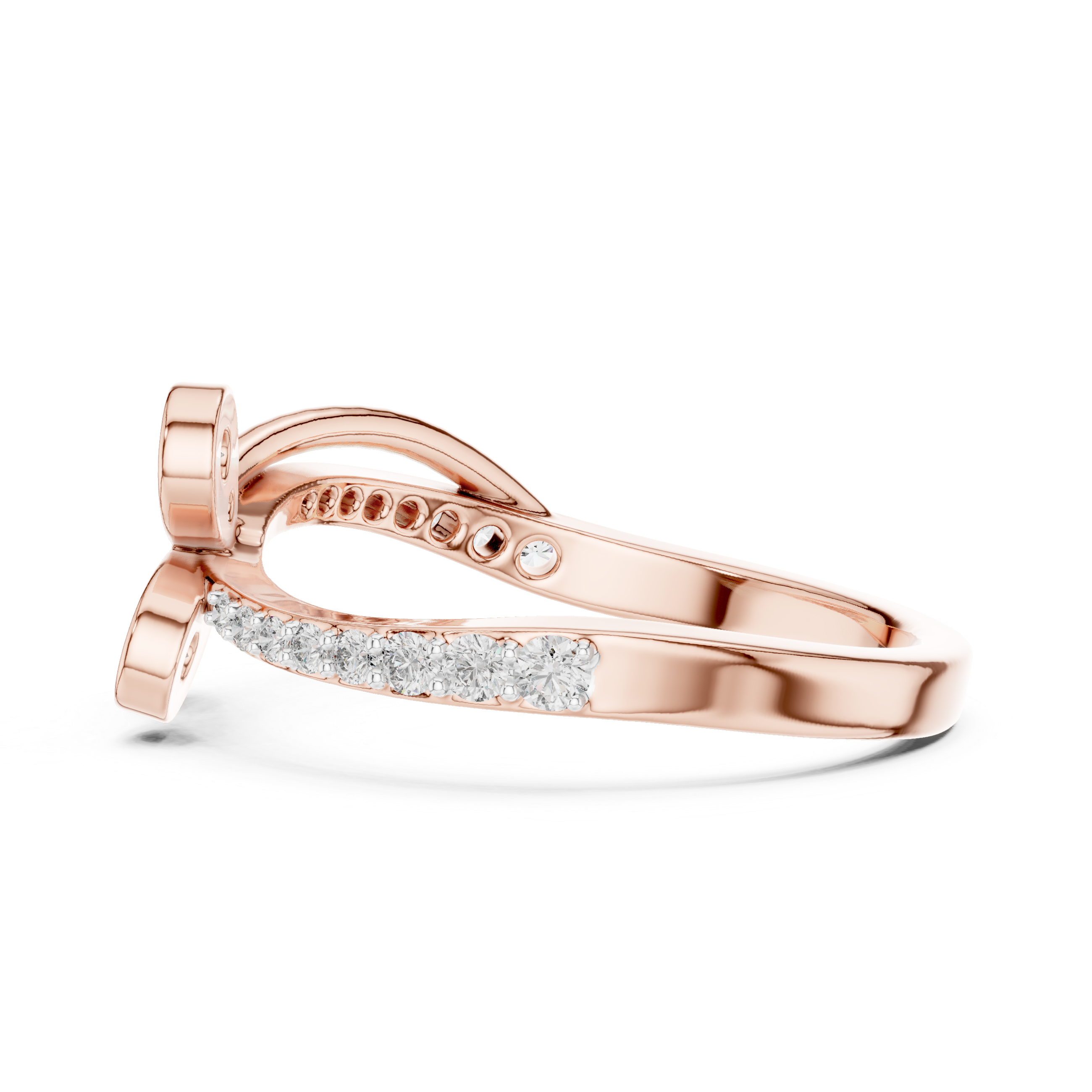 Feminine Rose Gold Ring Featuring a Bow