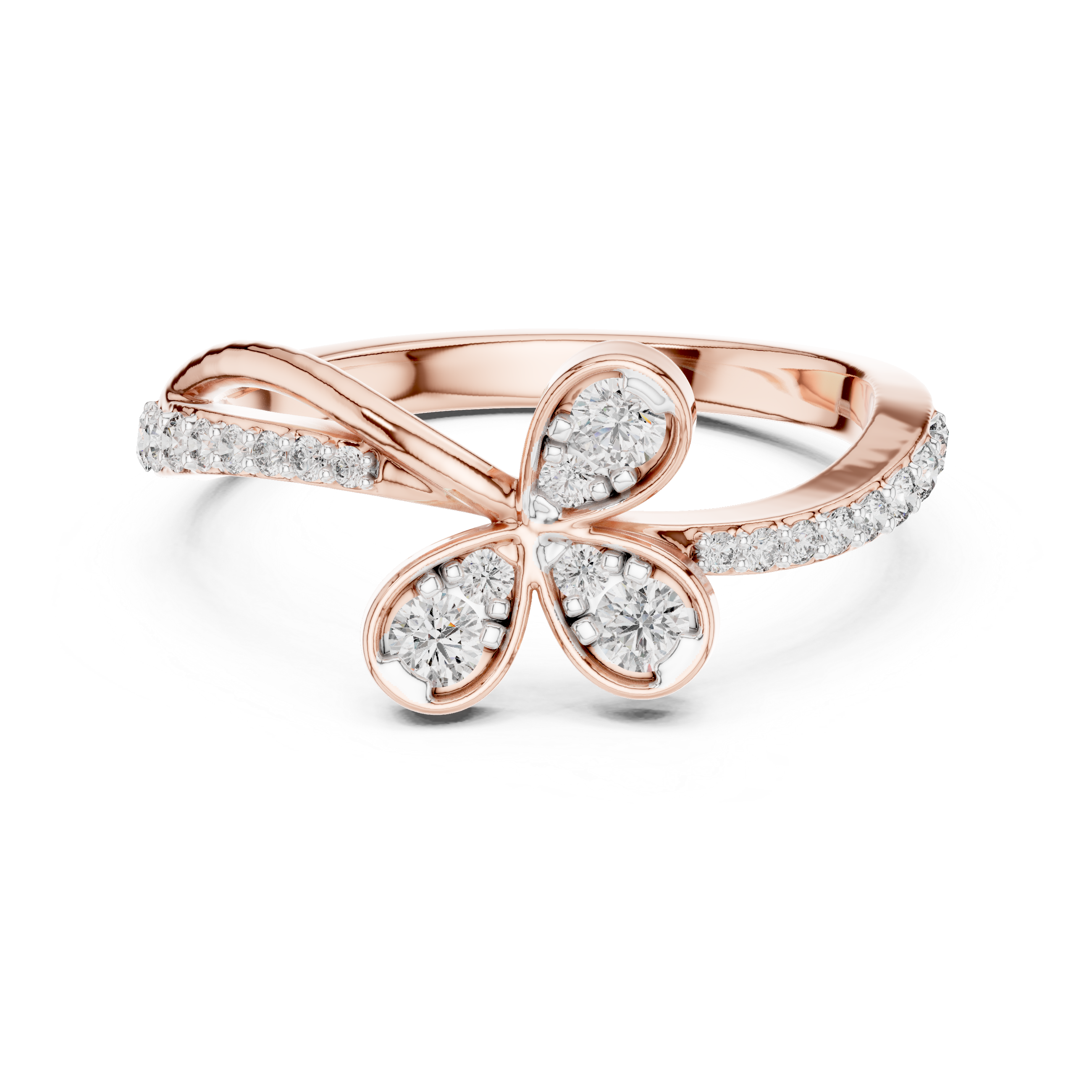 Feminine Rose Gold Ring Featuring a Bow