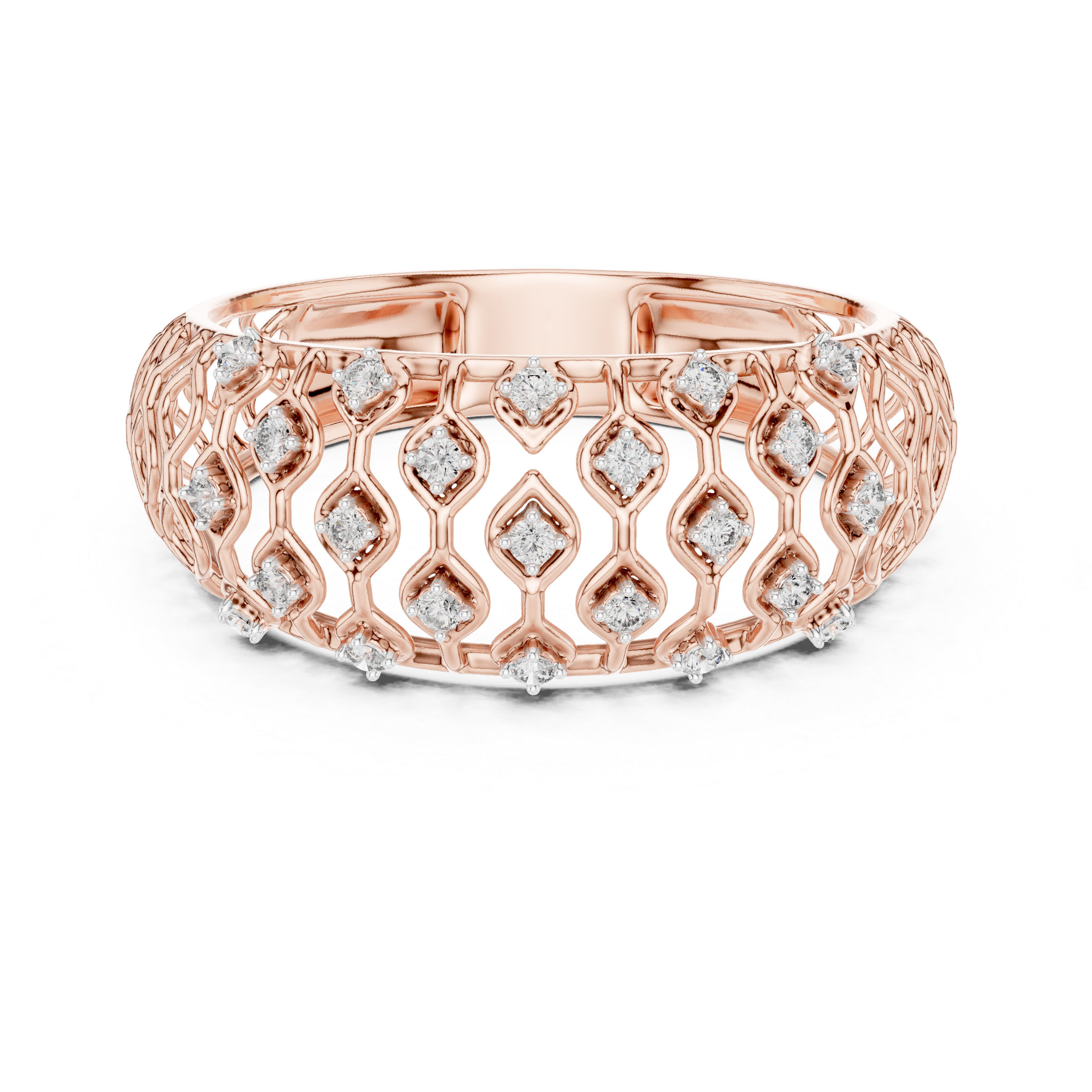 Intricate Openwork Diamond Band