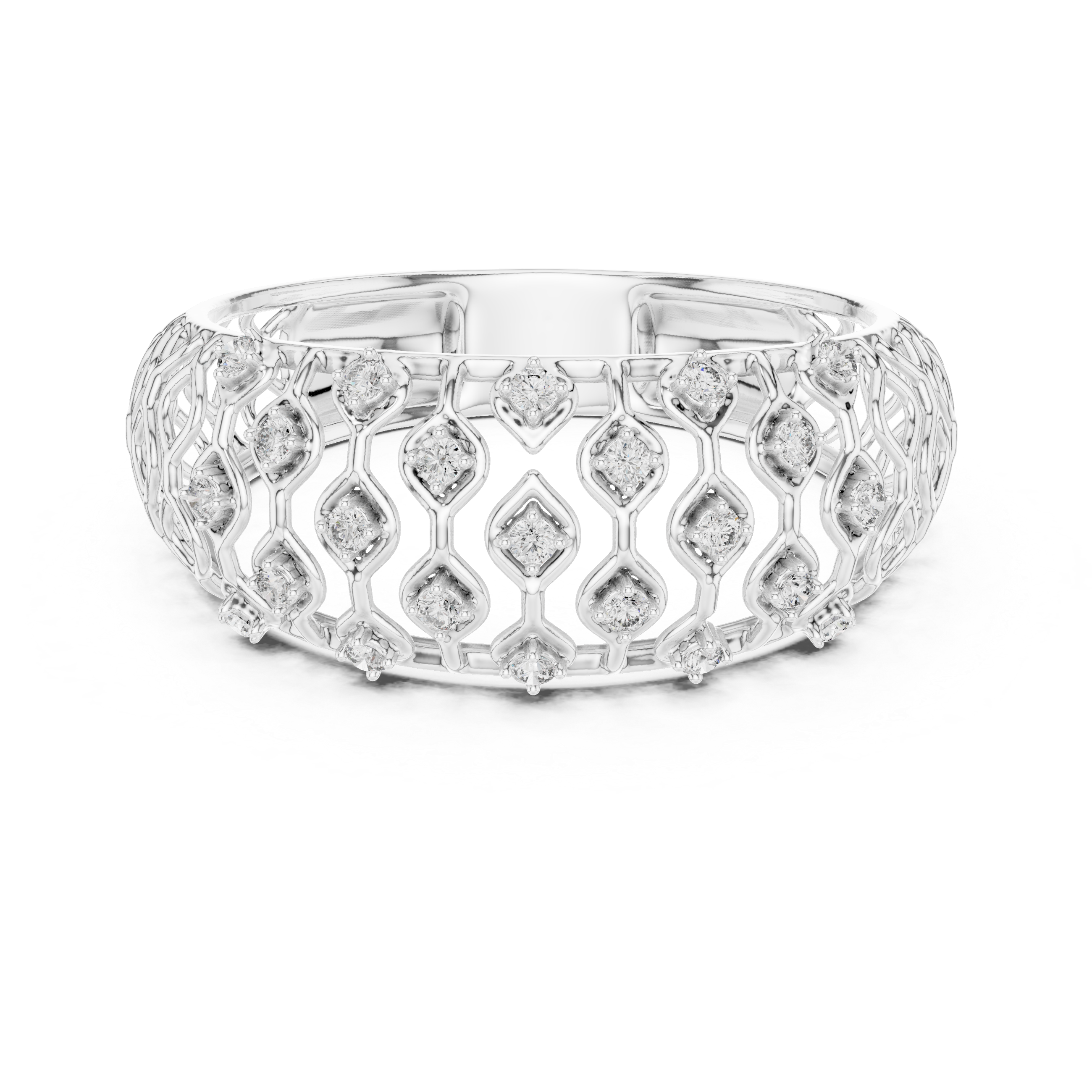 Intricate Openwork Diamond Band