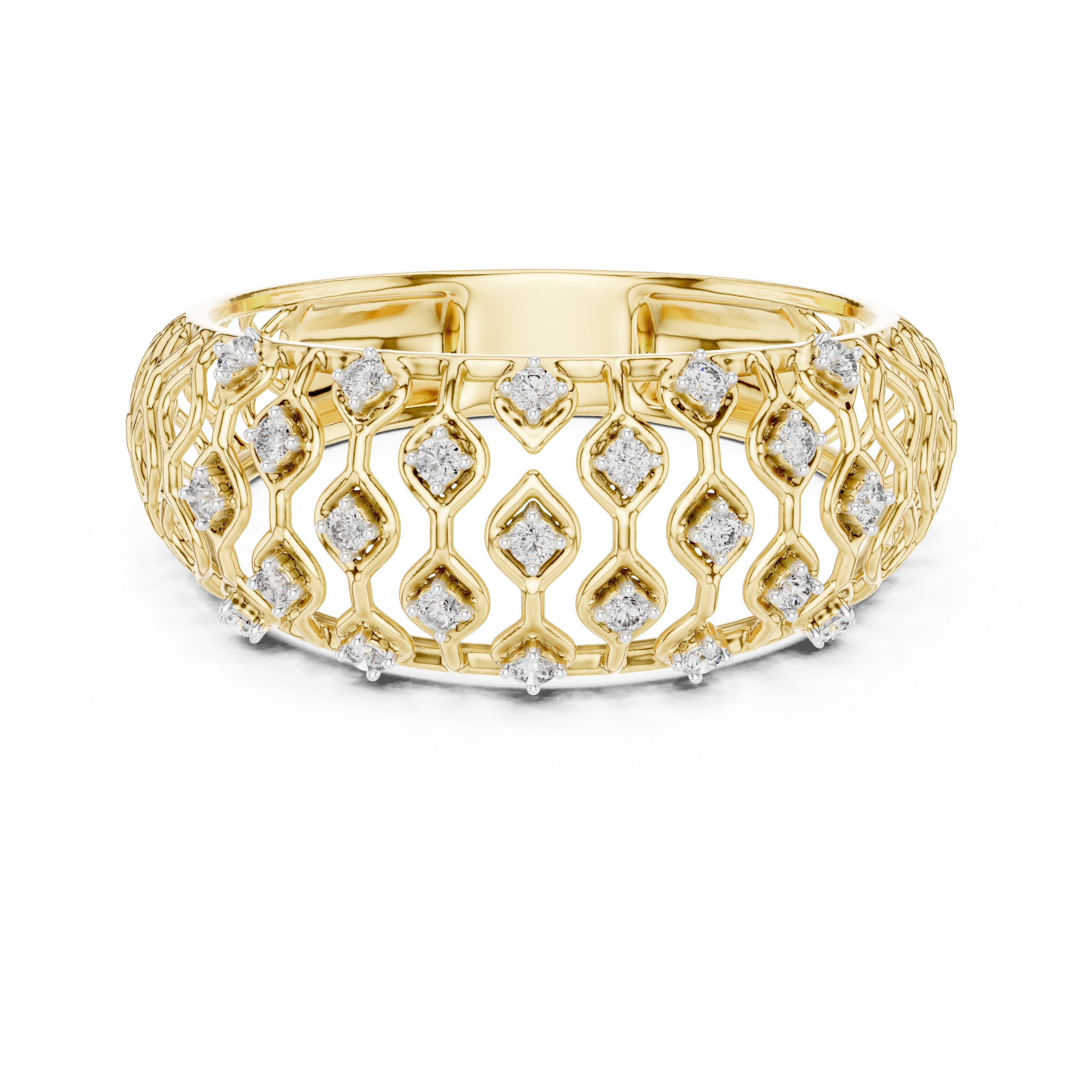 Intricate Openwork Diamond Band
