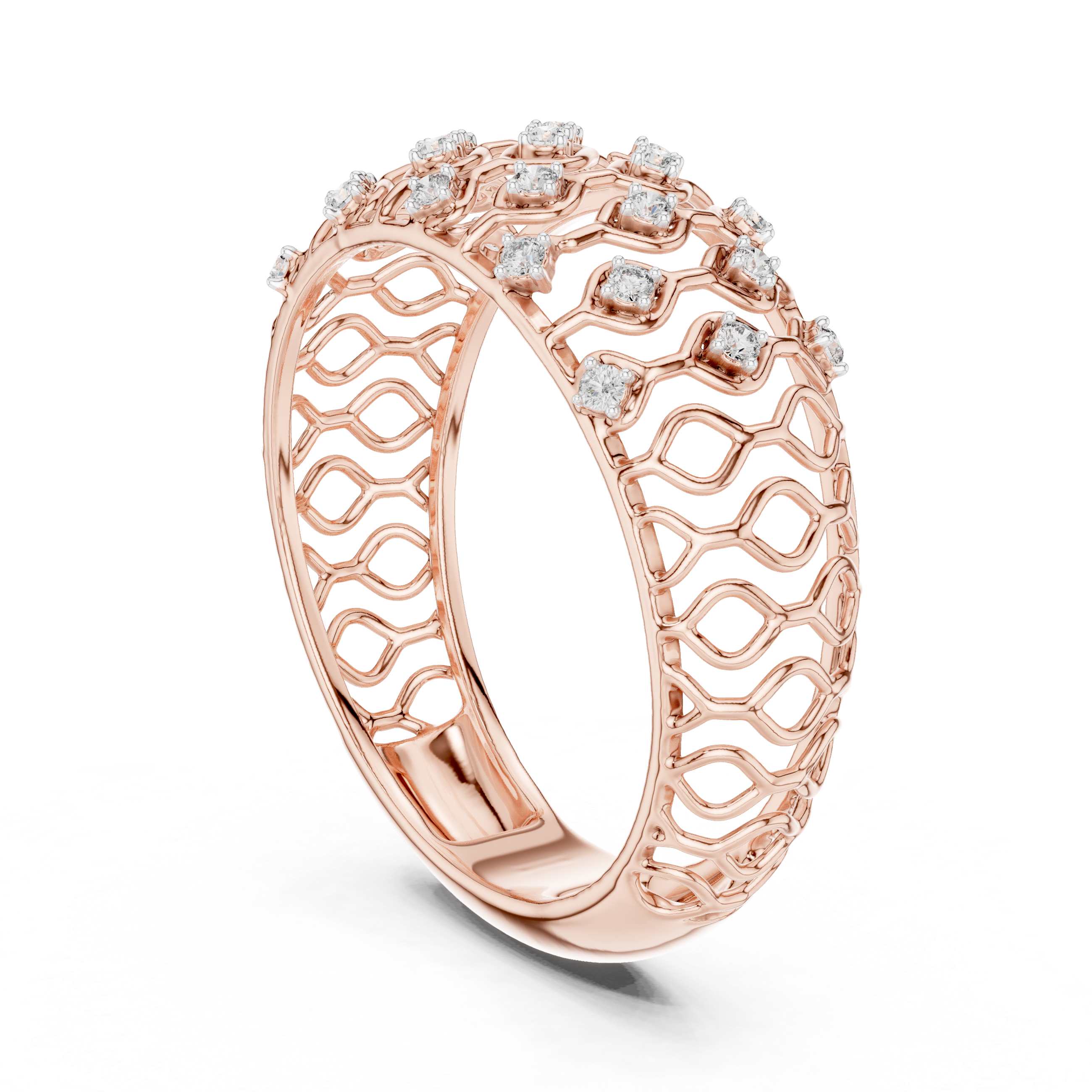Intricate Openwork Diamond Band