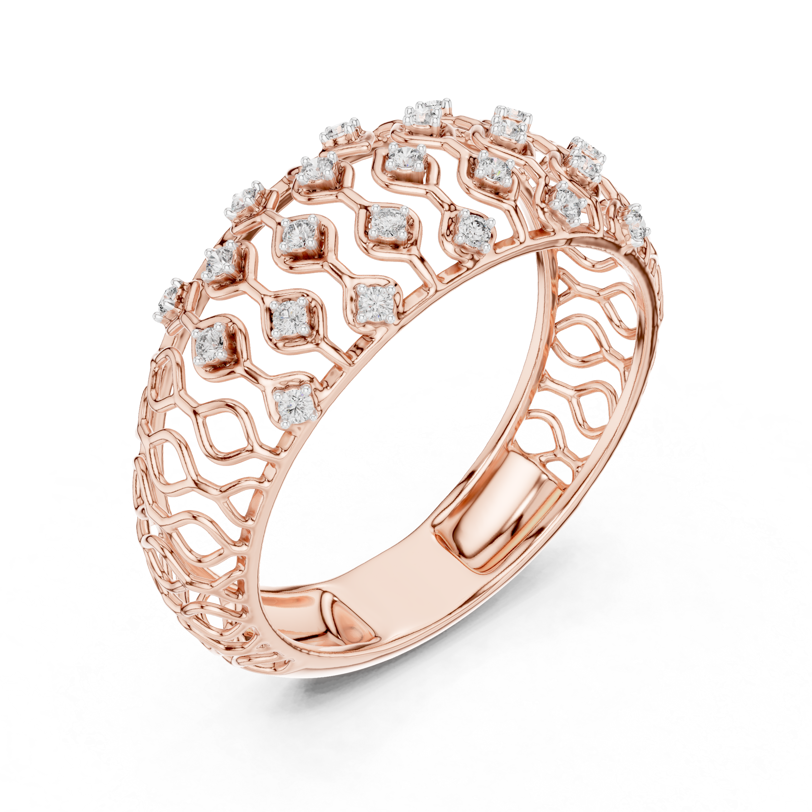 Intricate Openwork Diamond Band