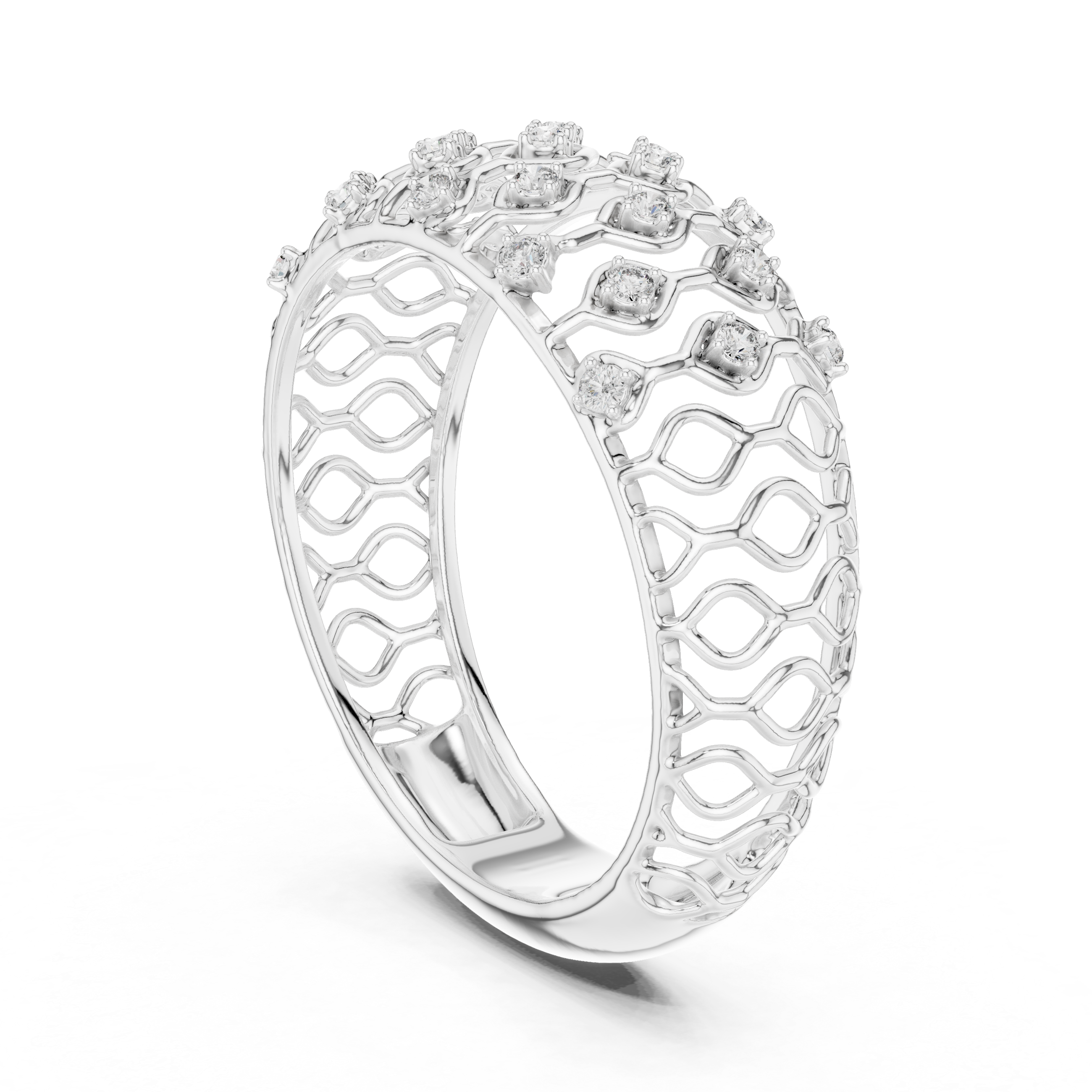 Intricate Openwork Diamond Band