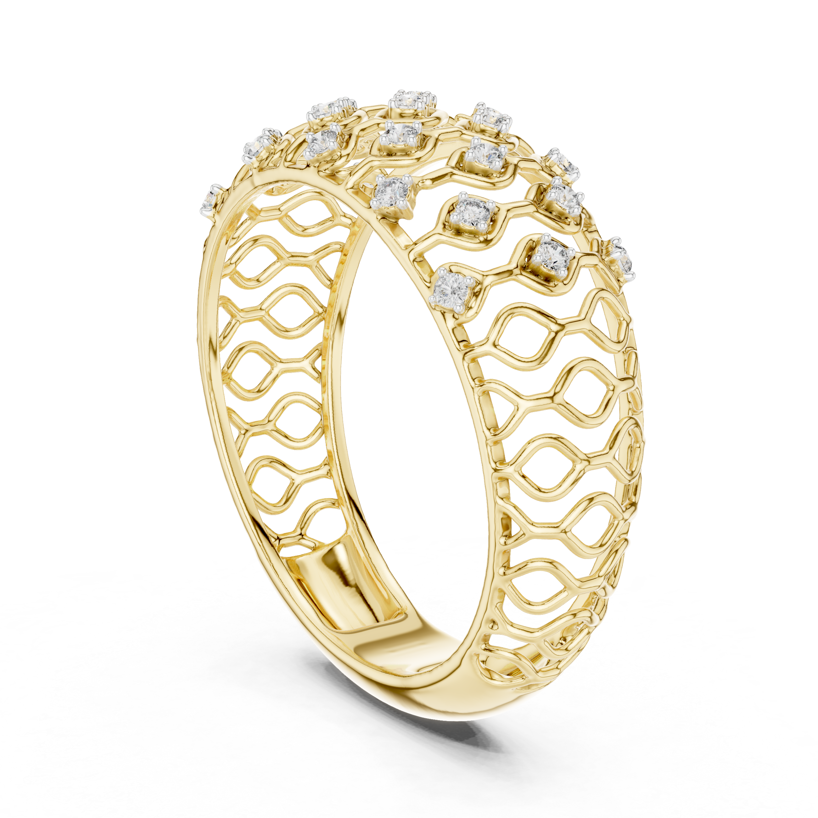 Intricate Openwork Diamond Band
