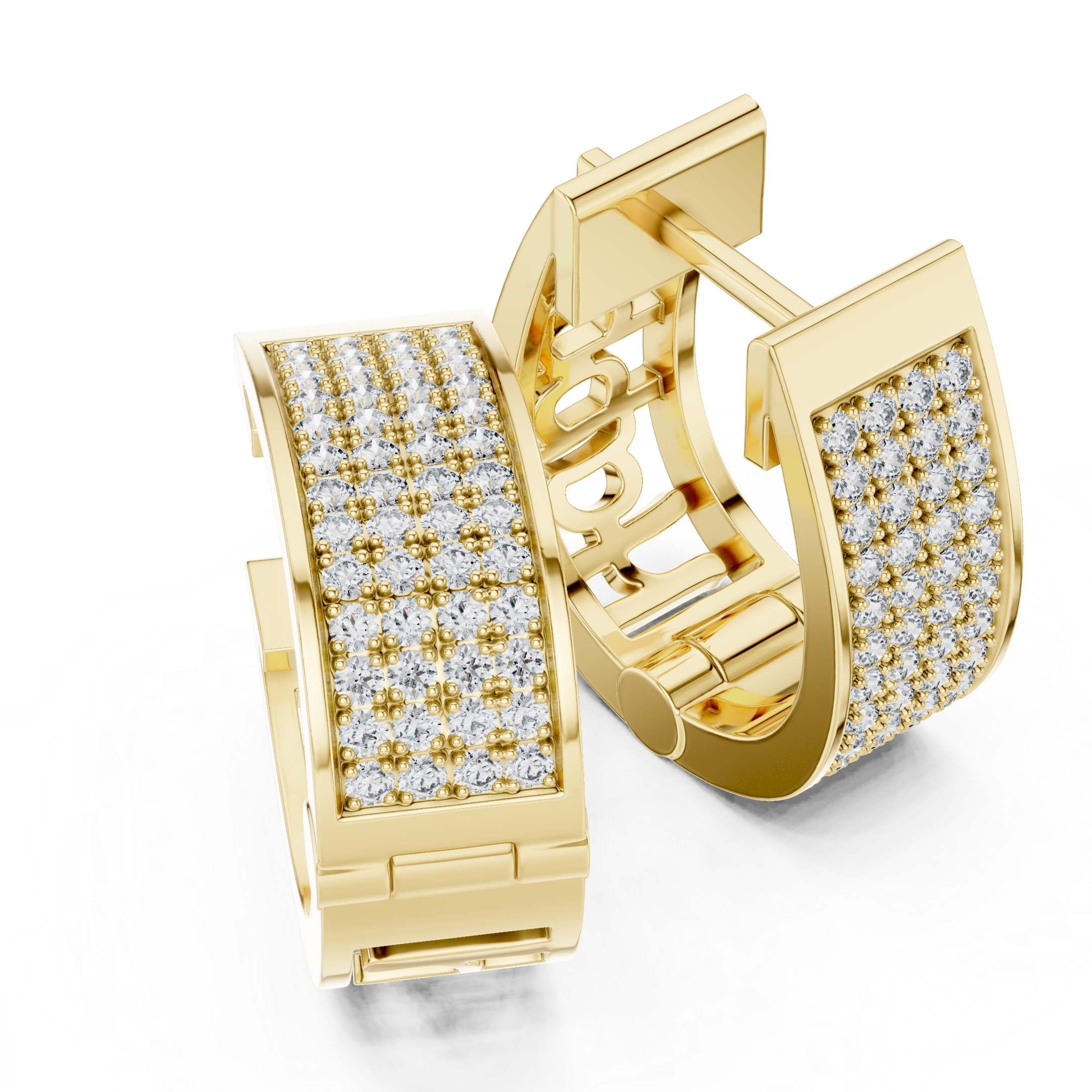 Elegant Rose Gold Diamond Huggie Earrings