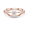 Elegant Rose Gold Split Shank Solitaire Diamond Ring with Accent Stones