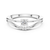 Elegant Rose Gold Split Shank Solitaire Diamond Ring with Accent Stones