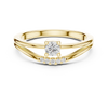 Elegant Rose Gold Split Shank Solitaire Diamond Ring with Accent Stones
