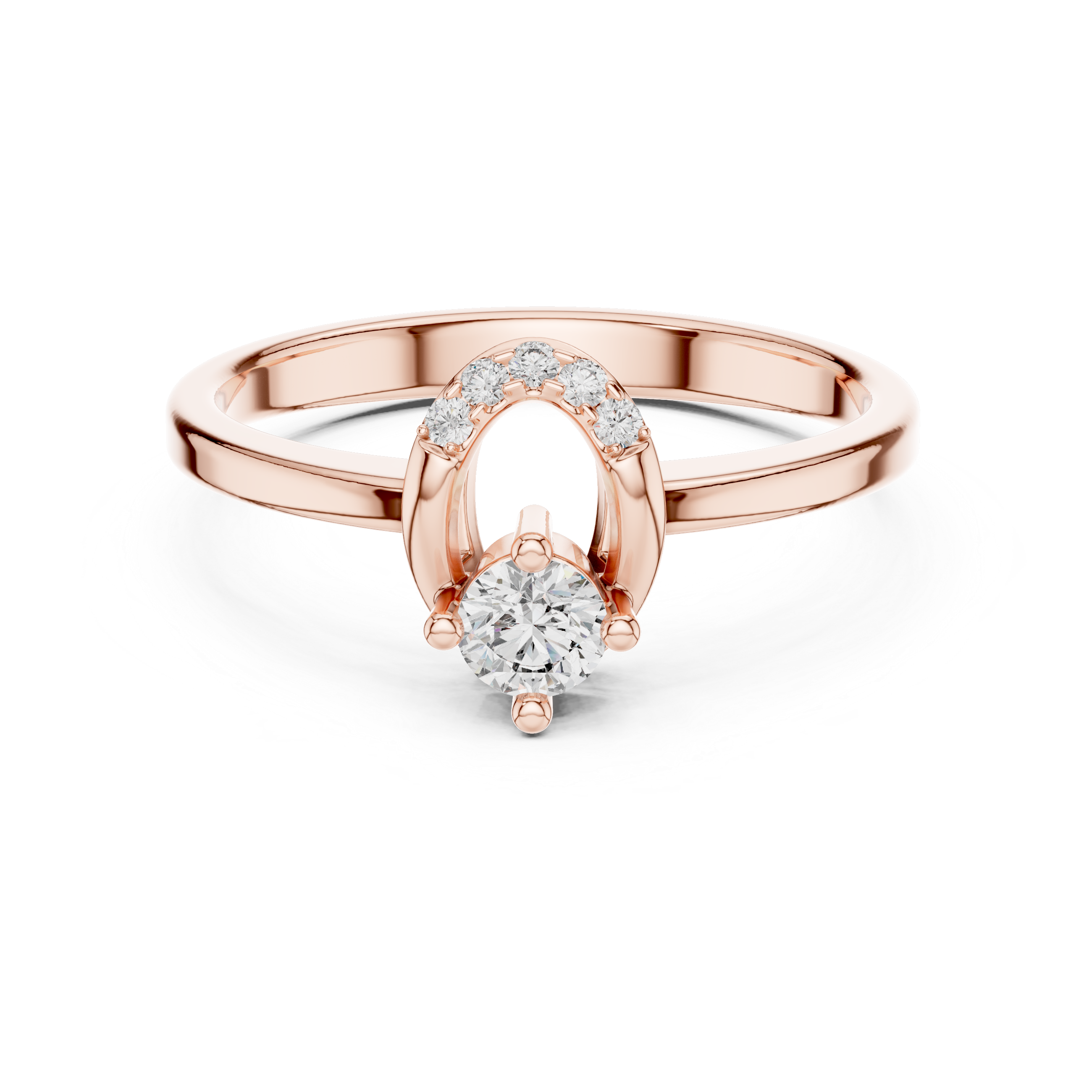 Elegant Rose Gold Diamond Halo Ring