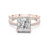Elegant Gold Engagement Ring with Princess-Cut Diamond and Pavé Band