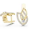 Rose Gold Diamond Leaf Earrings