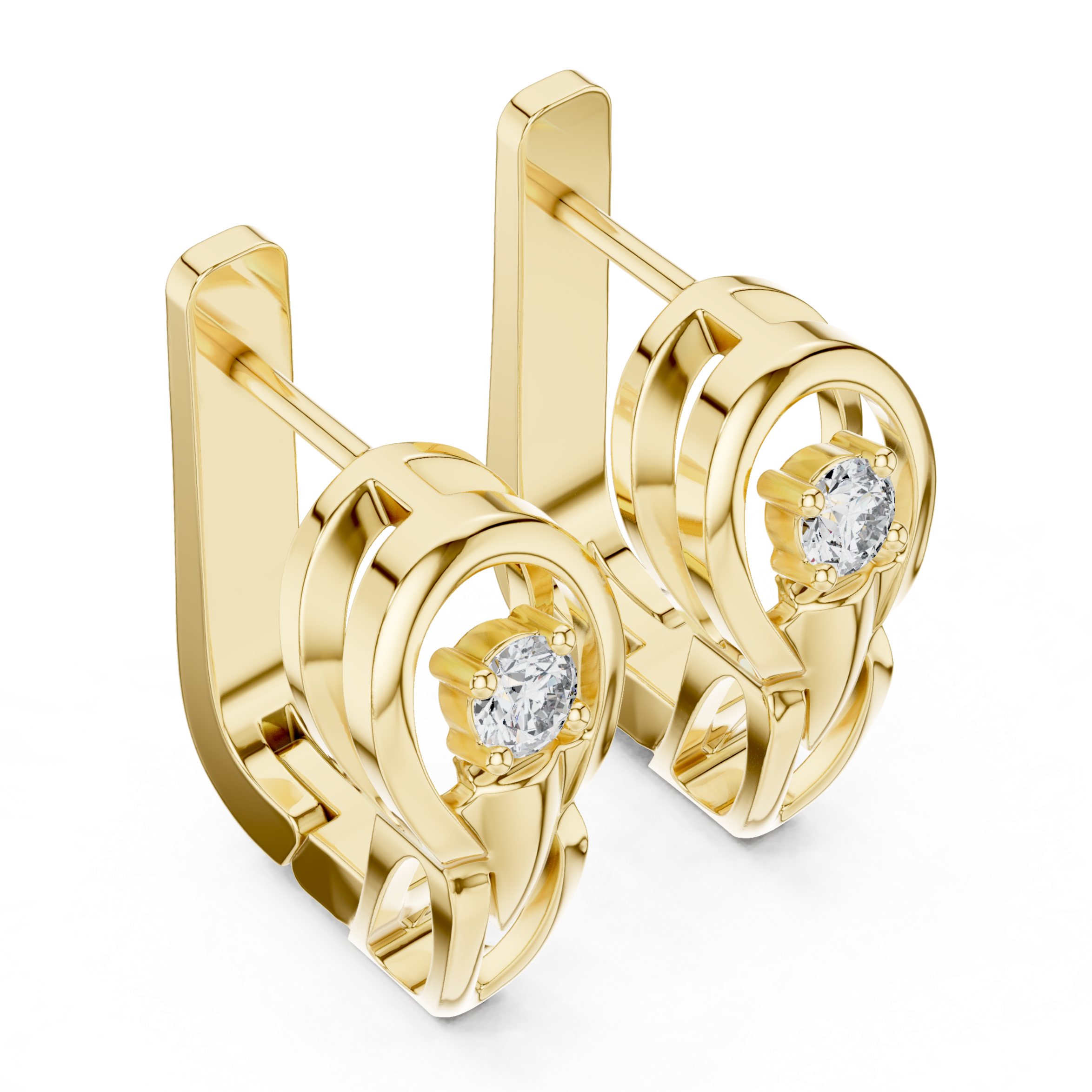 Rose Gold Diamond Loop Earrings
