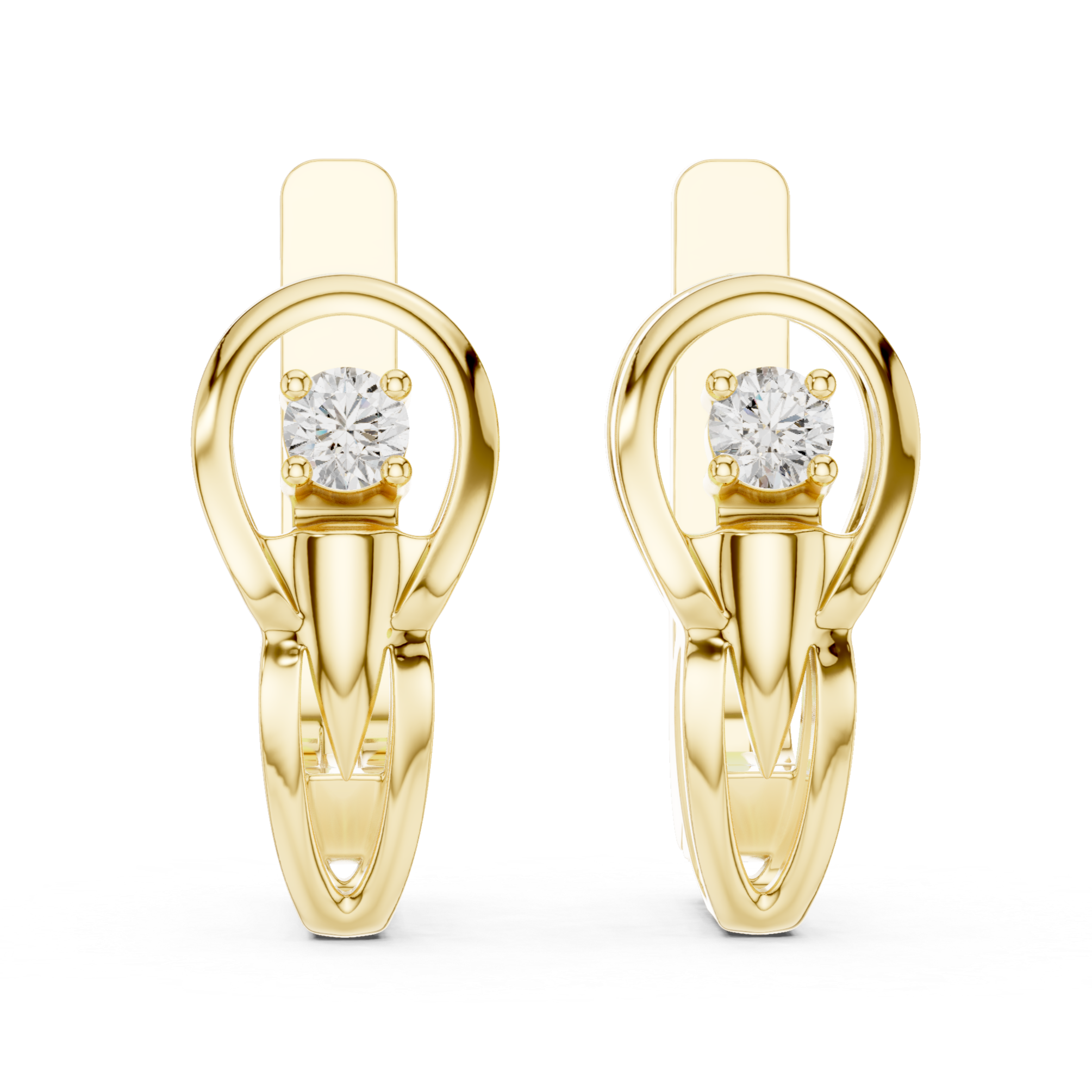 Rose Gold Diamond Loop Earrings