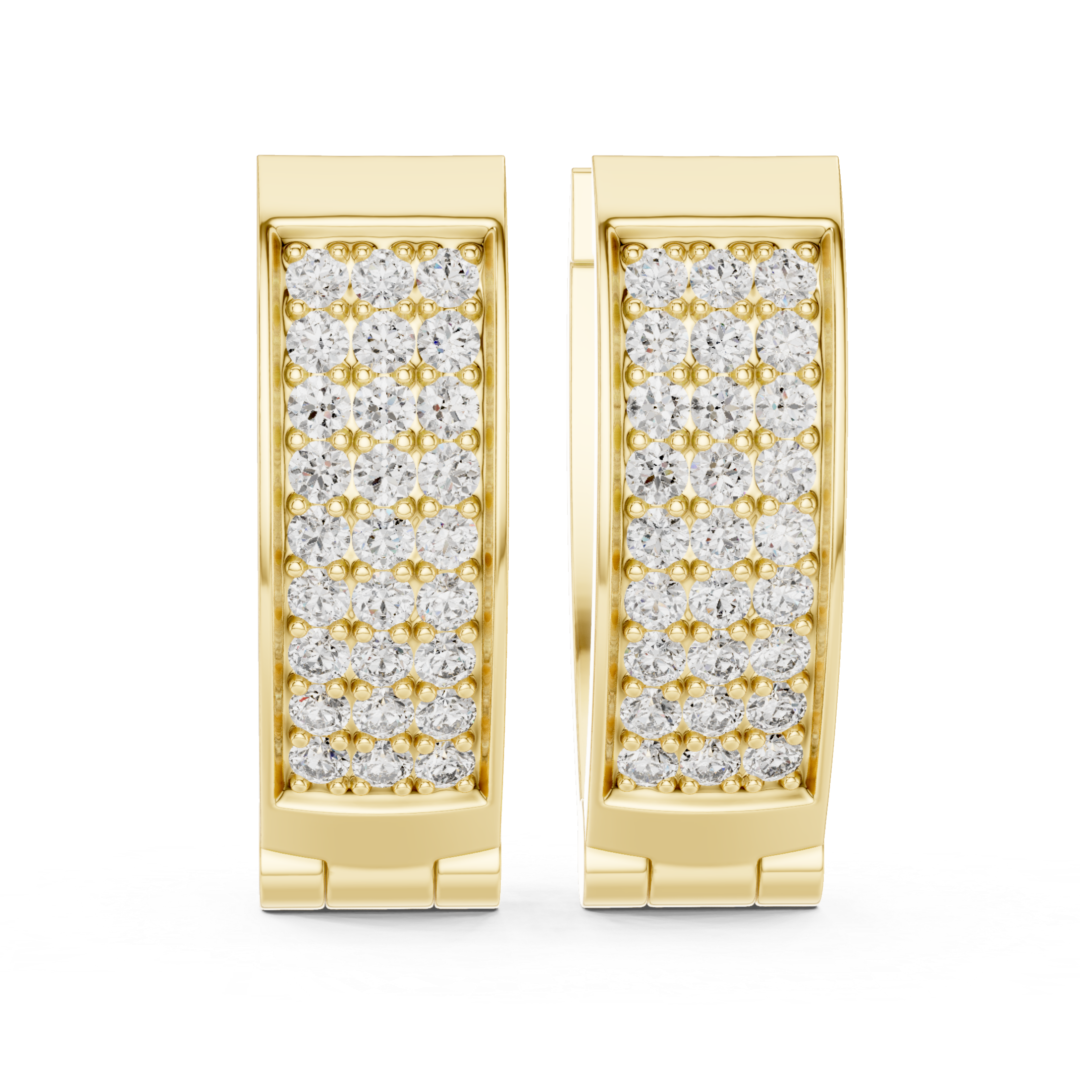 Rose Gold Diamond Pav‚ Hoop Earrings