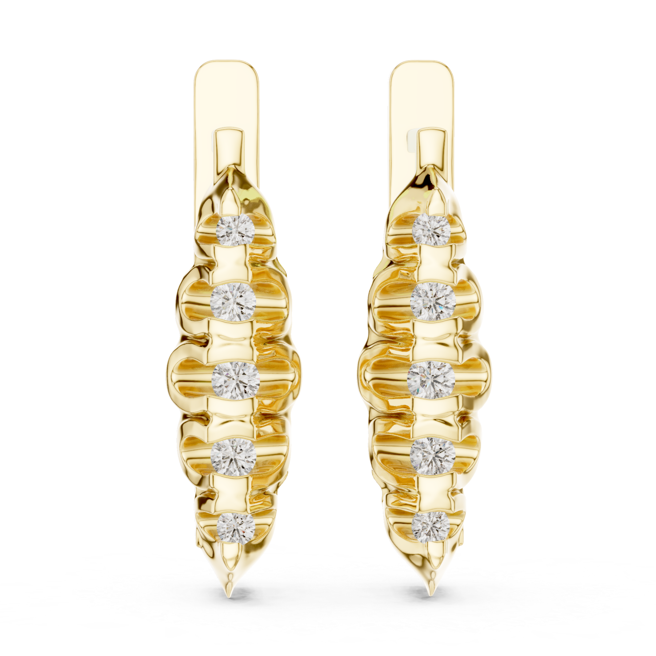 Rose Gold and Diamond Hoop Earrings