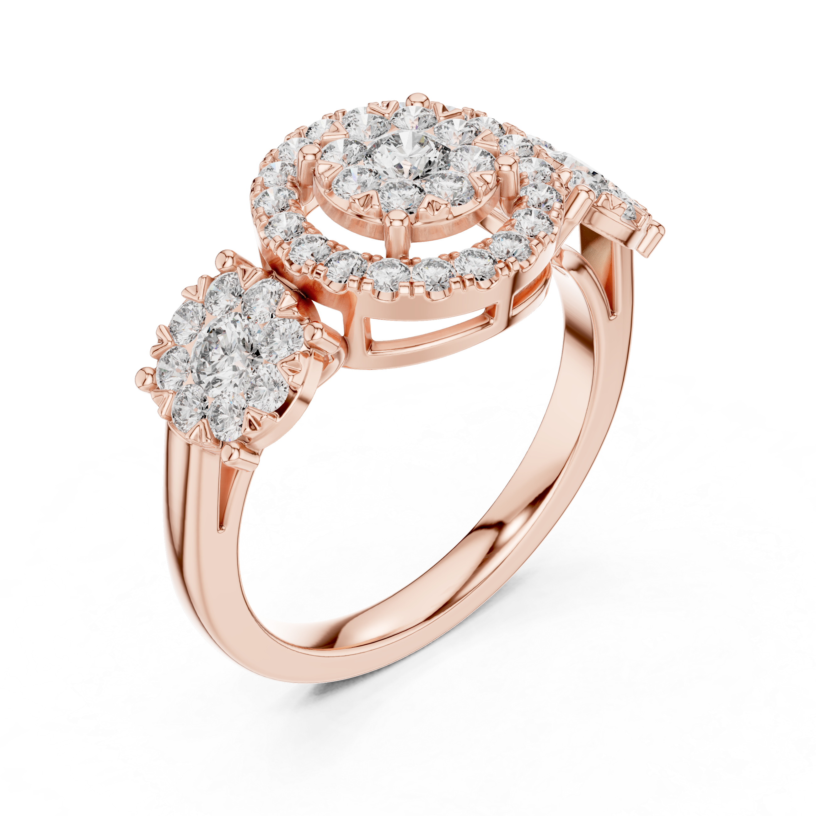 Radiant Halo:Diamond Cluster Ring