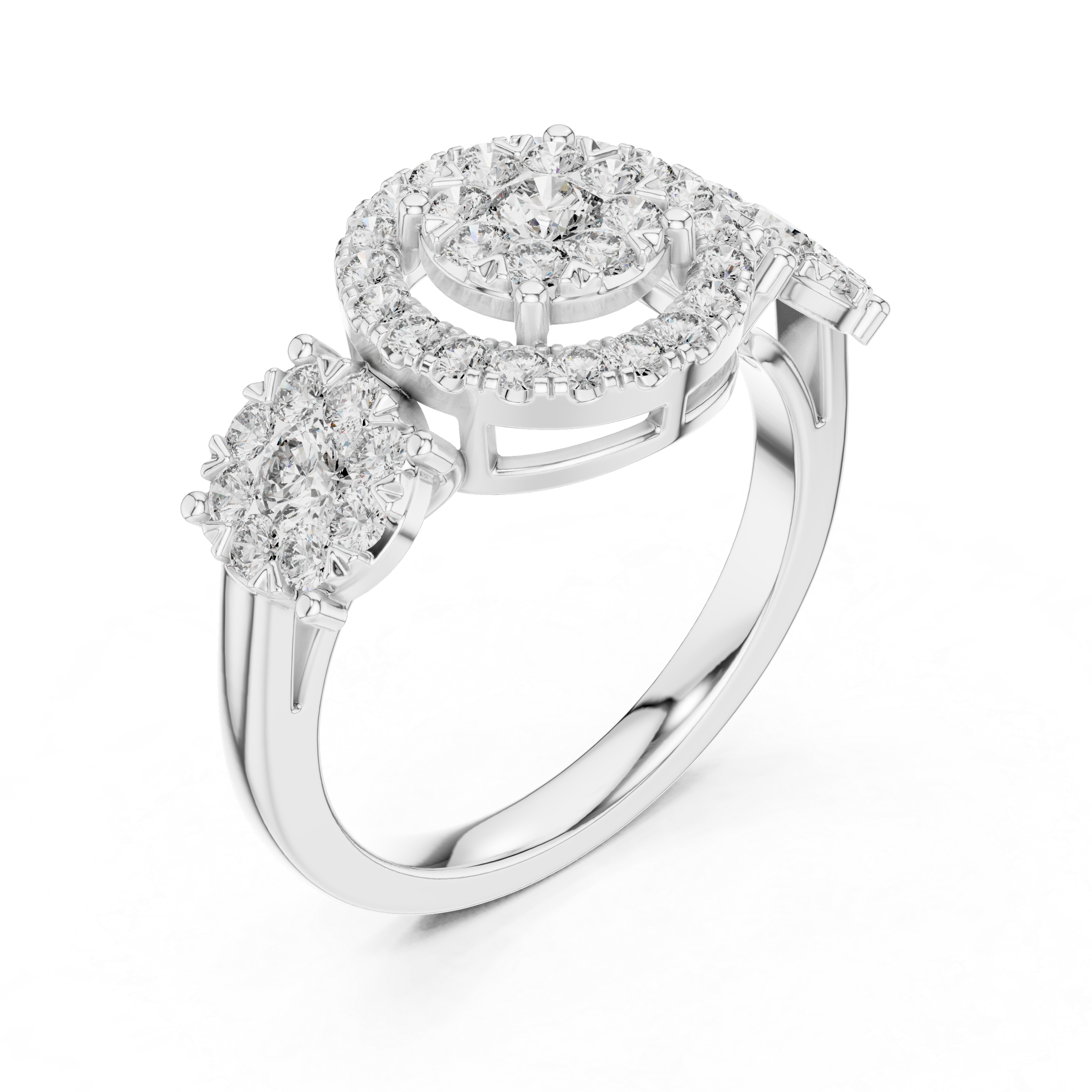 Radiant Halo:Diamond Cluster Ring