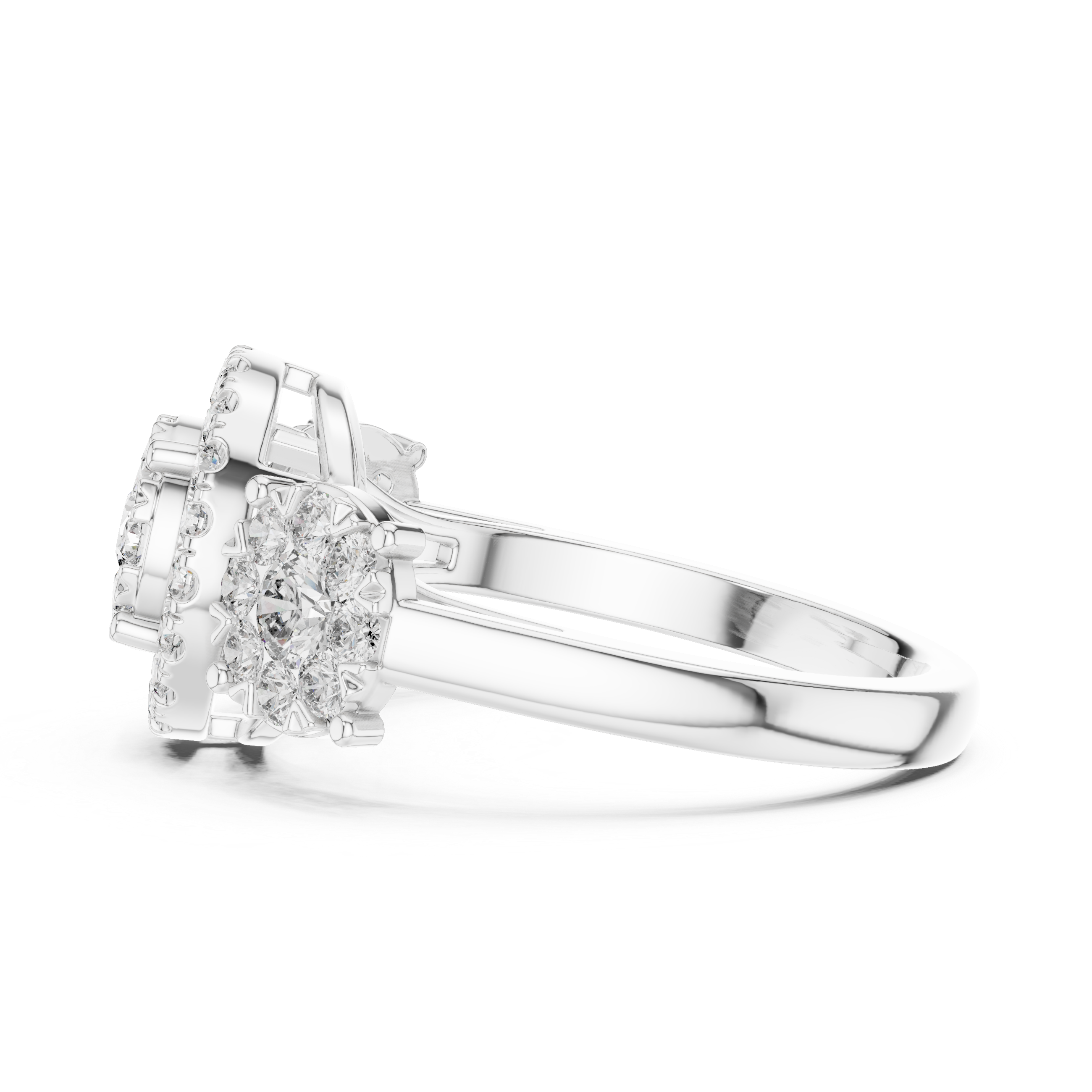 Radiant Halo:Diamond Cluster Ring