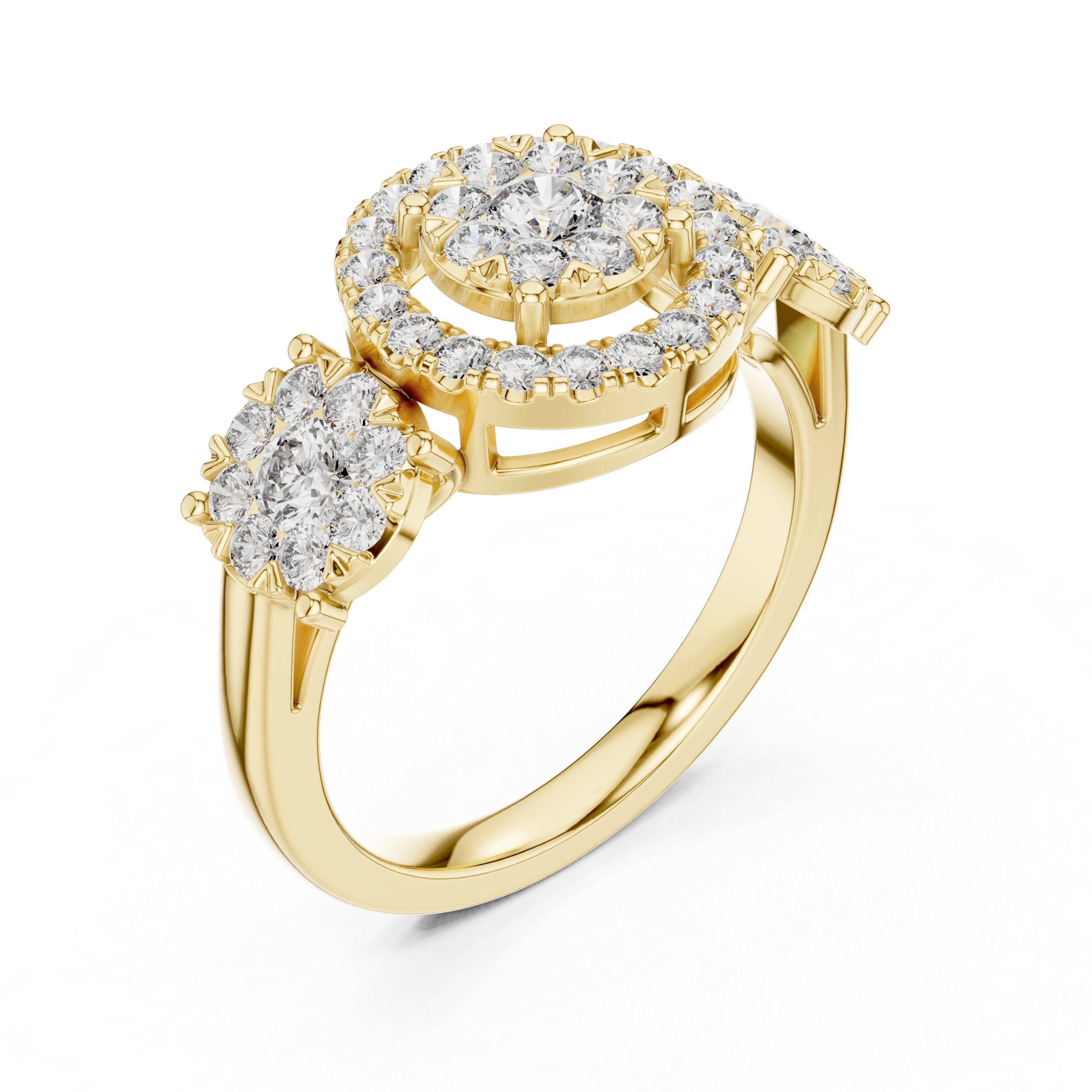 Radiant Halo:Diamond Cluster Ring