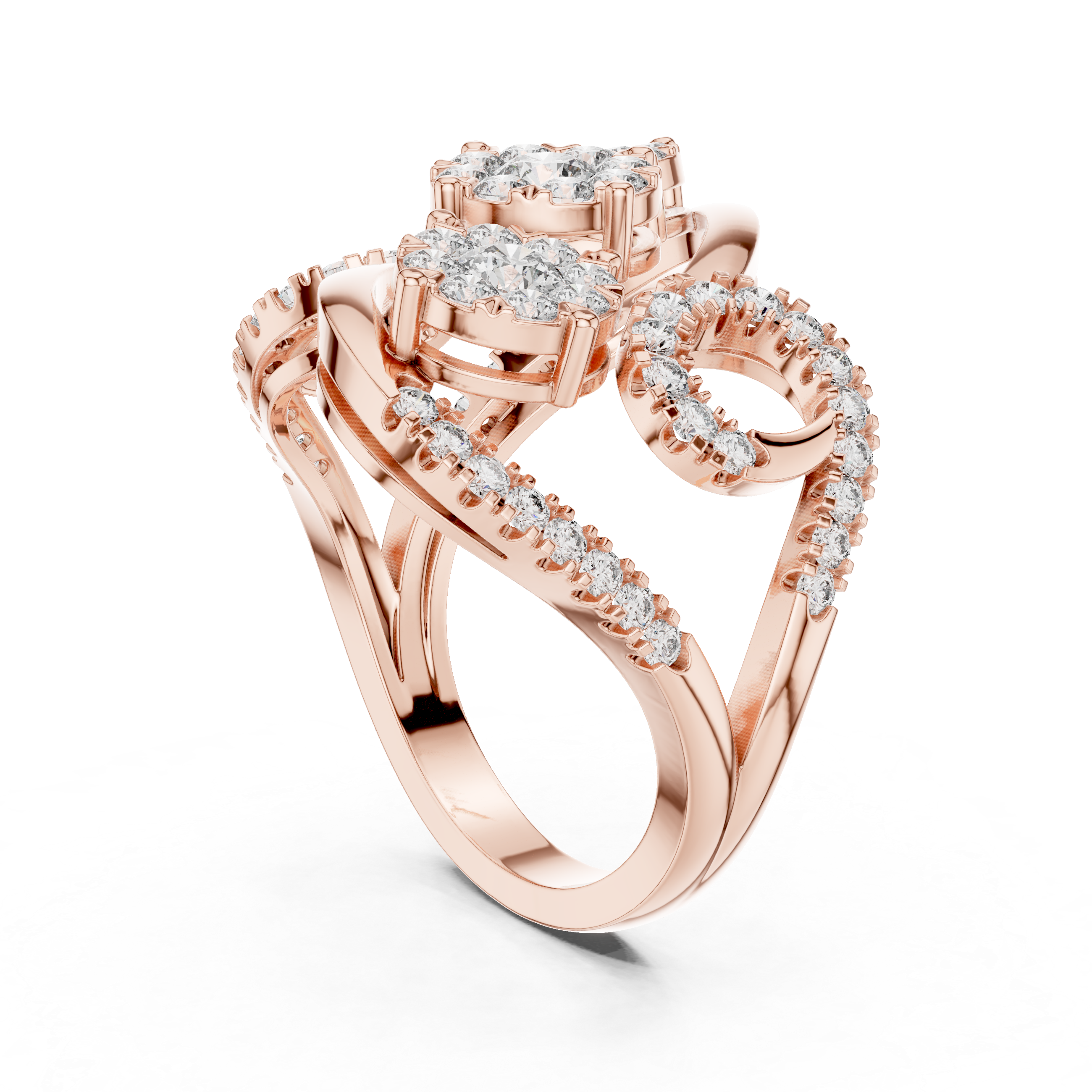 Triple Bloom Diamond Ring
