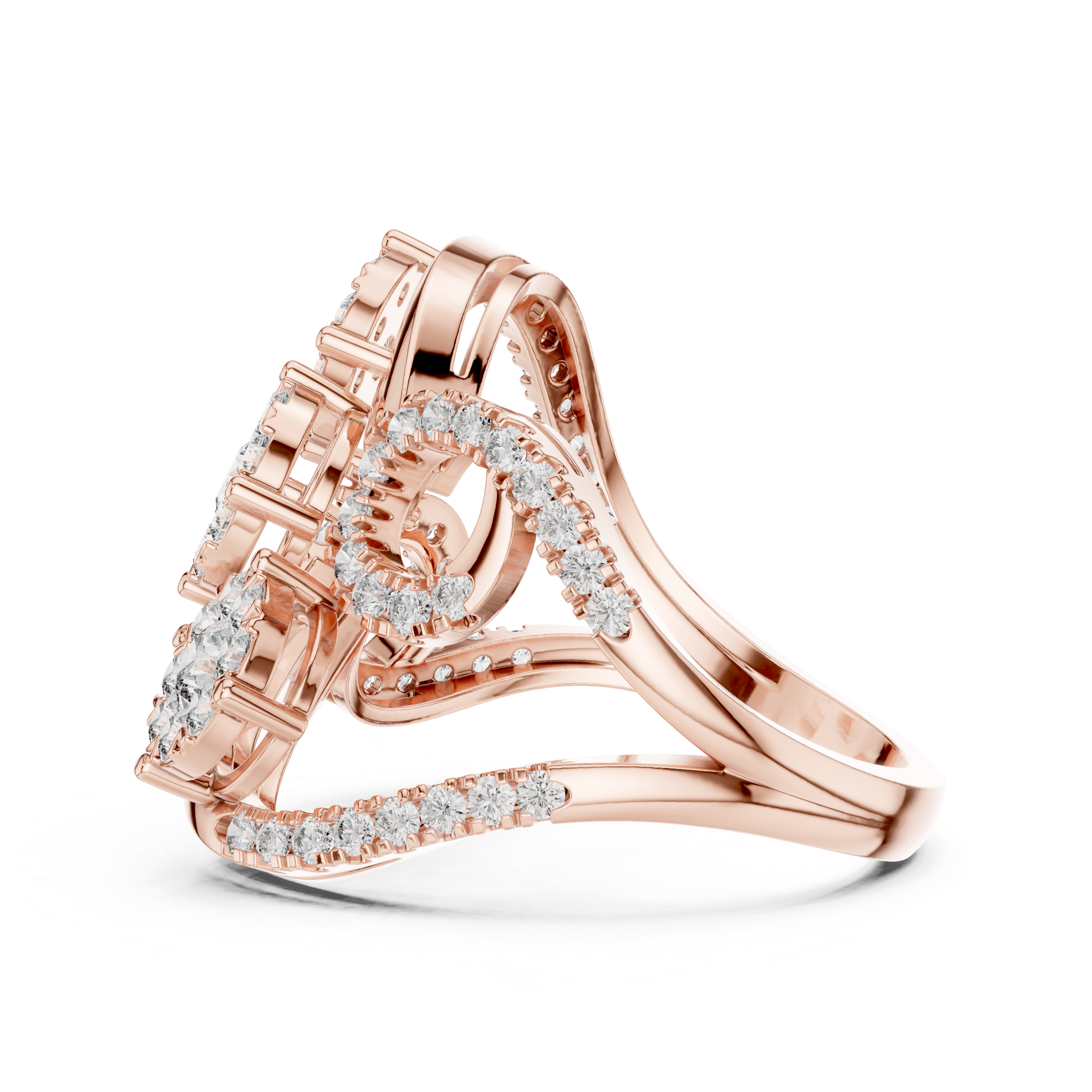 Triple Bloom Diamond Ring