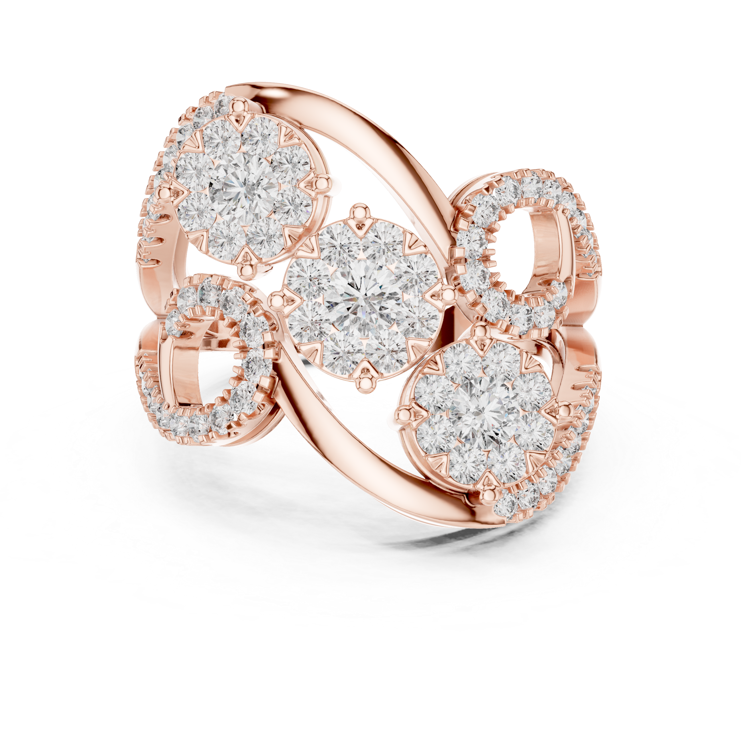Triple Bloom Diamond Ring