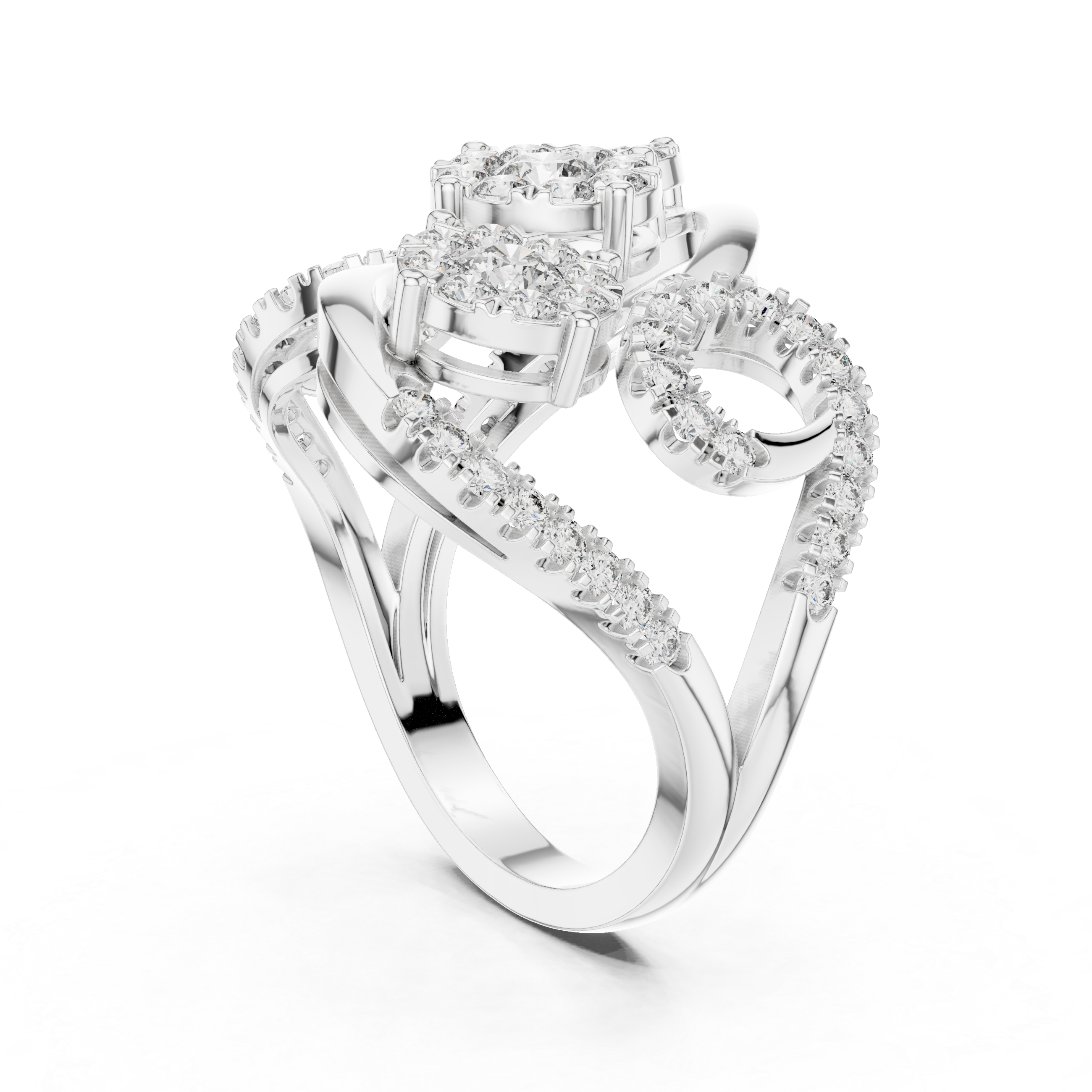 Triple Bloom Diamond Ring