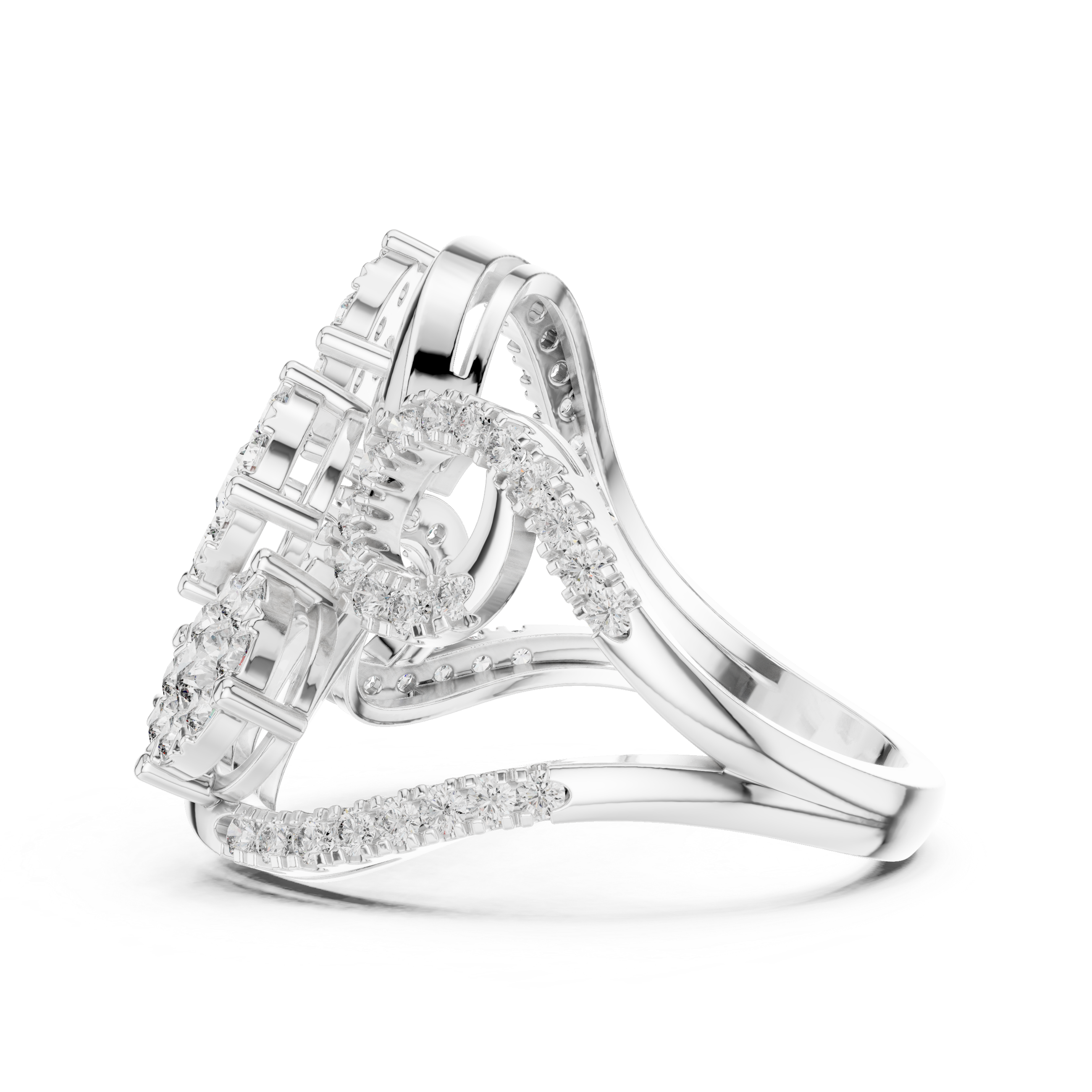 Triple Bloom Diamond Ring