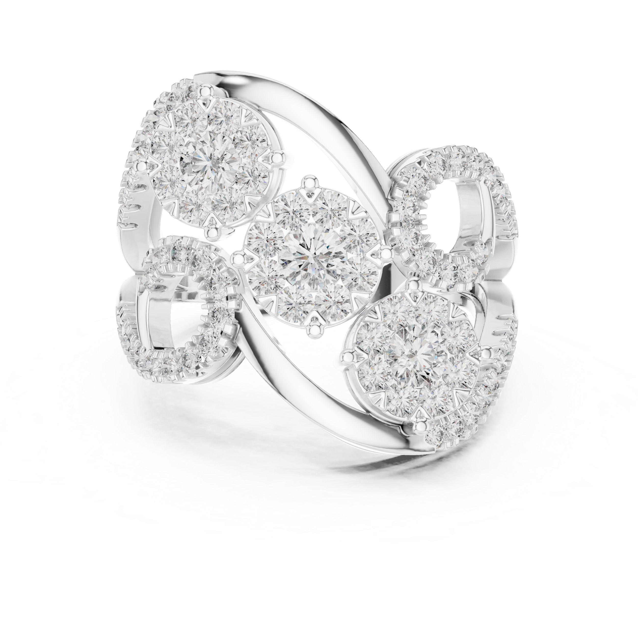 Triple Bloom Diamond Ring
