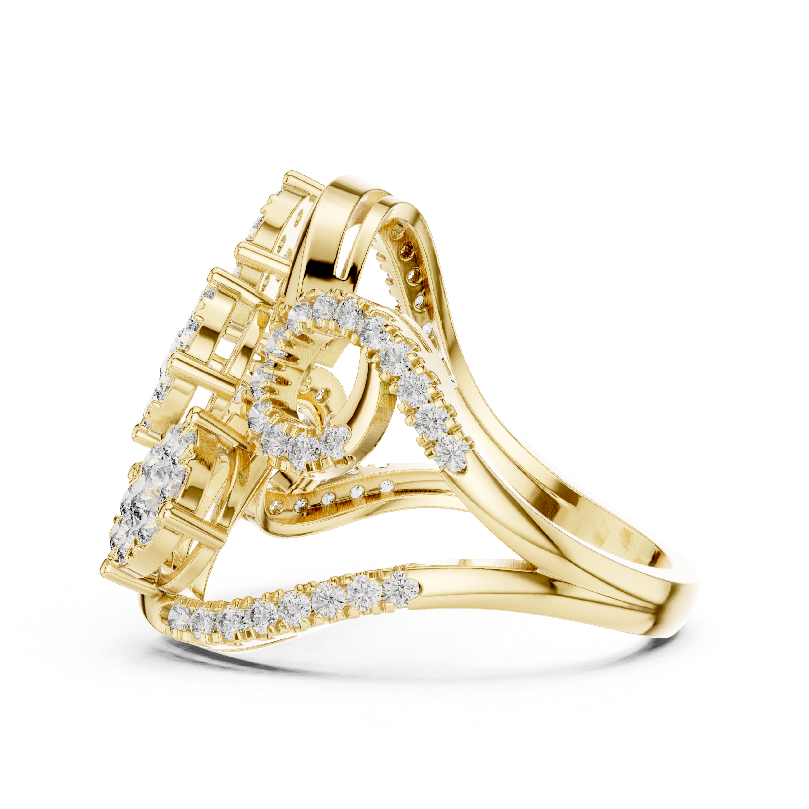 Triple Bloom Diamond Ring