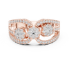 Radiant Triple Diamond Halo Ring
