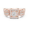 Diamond Cluster Ring with Intricate Twisted Band