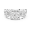 Diamond Cluster Ring with Intricate Twisted Band