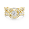 Luxurious Diamond Halo Ring with Multi-Row Sparkling Band