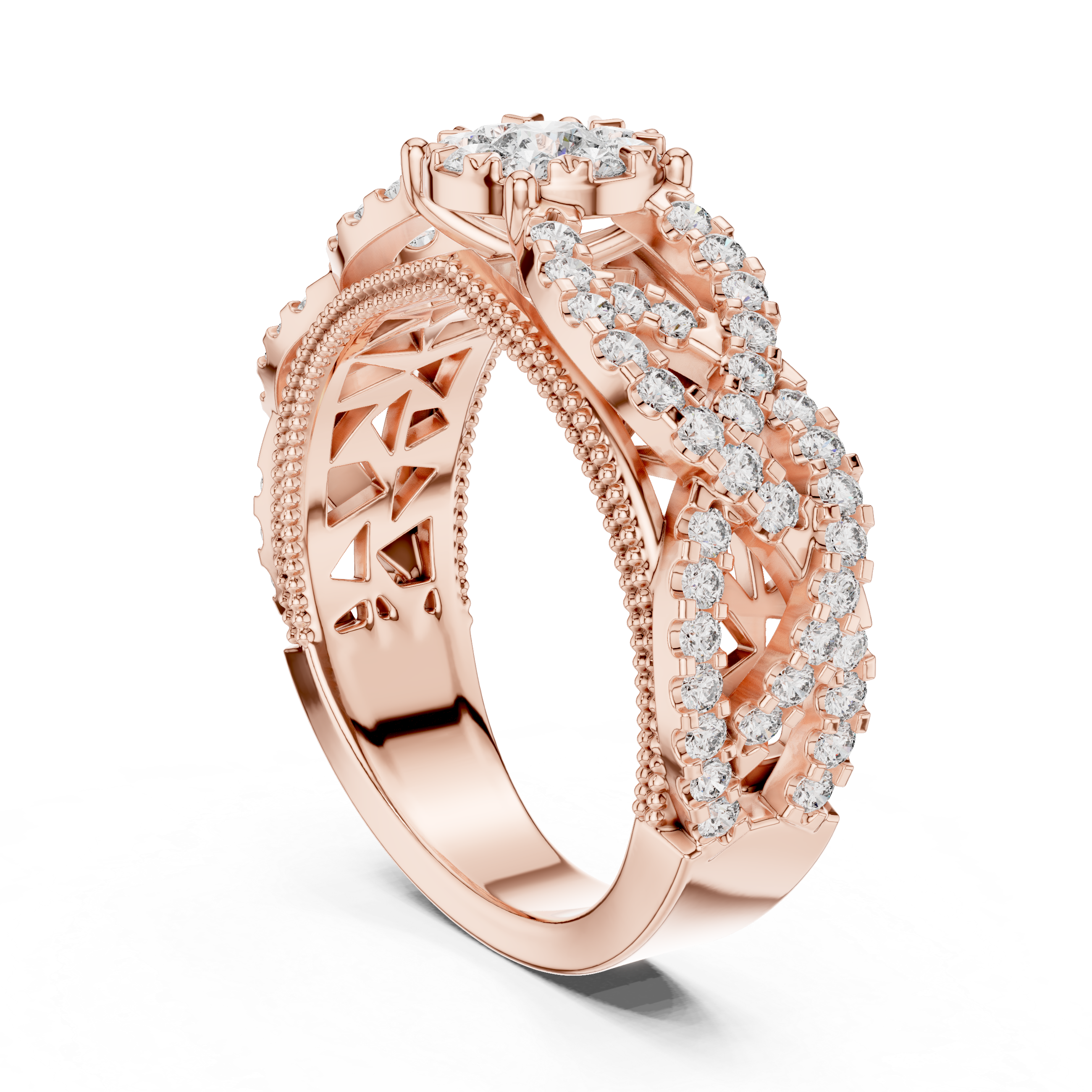 Encrusted with sparkling diamonds and intricate detailing.