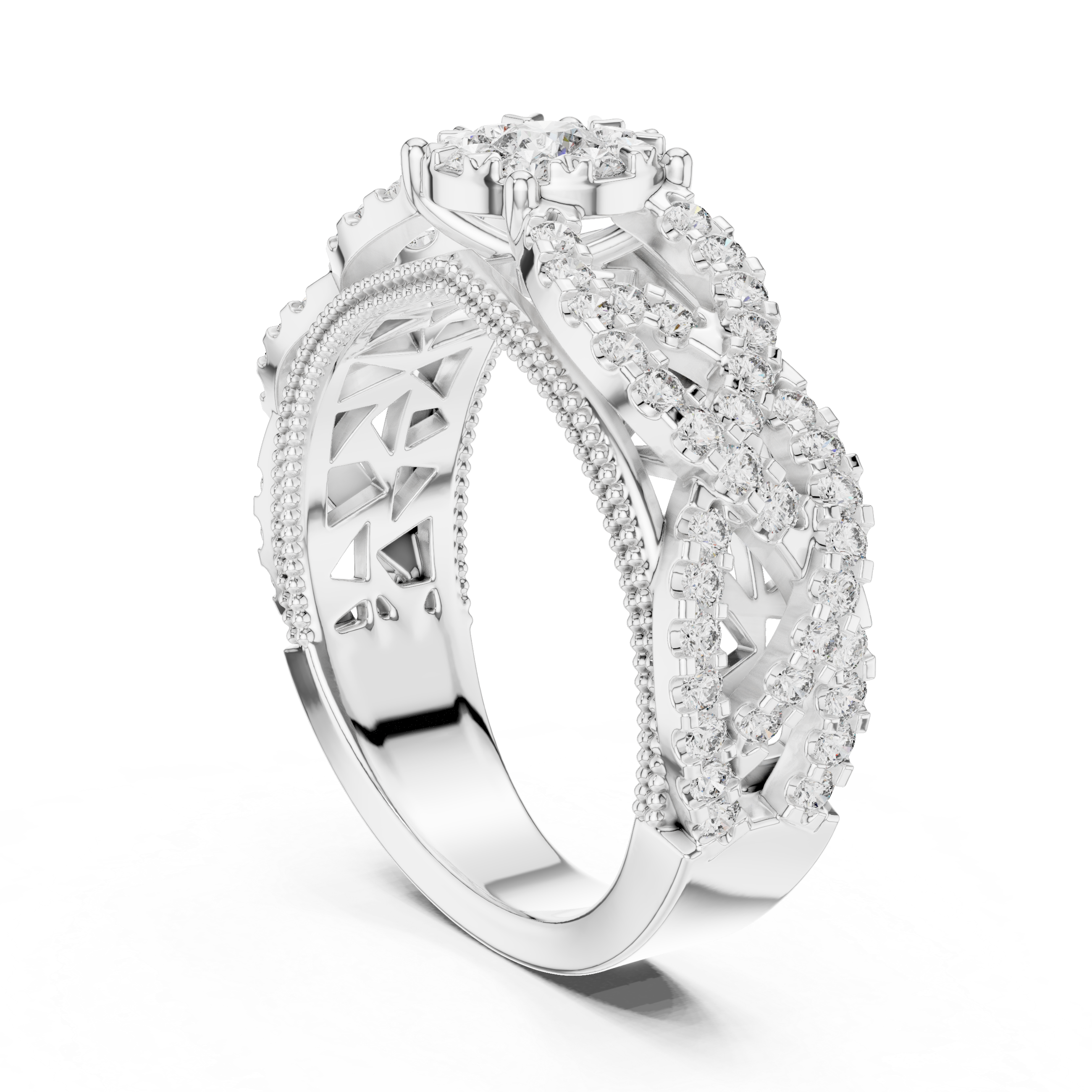 Encrusted with sparkling diamonds and intricate detailing.