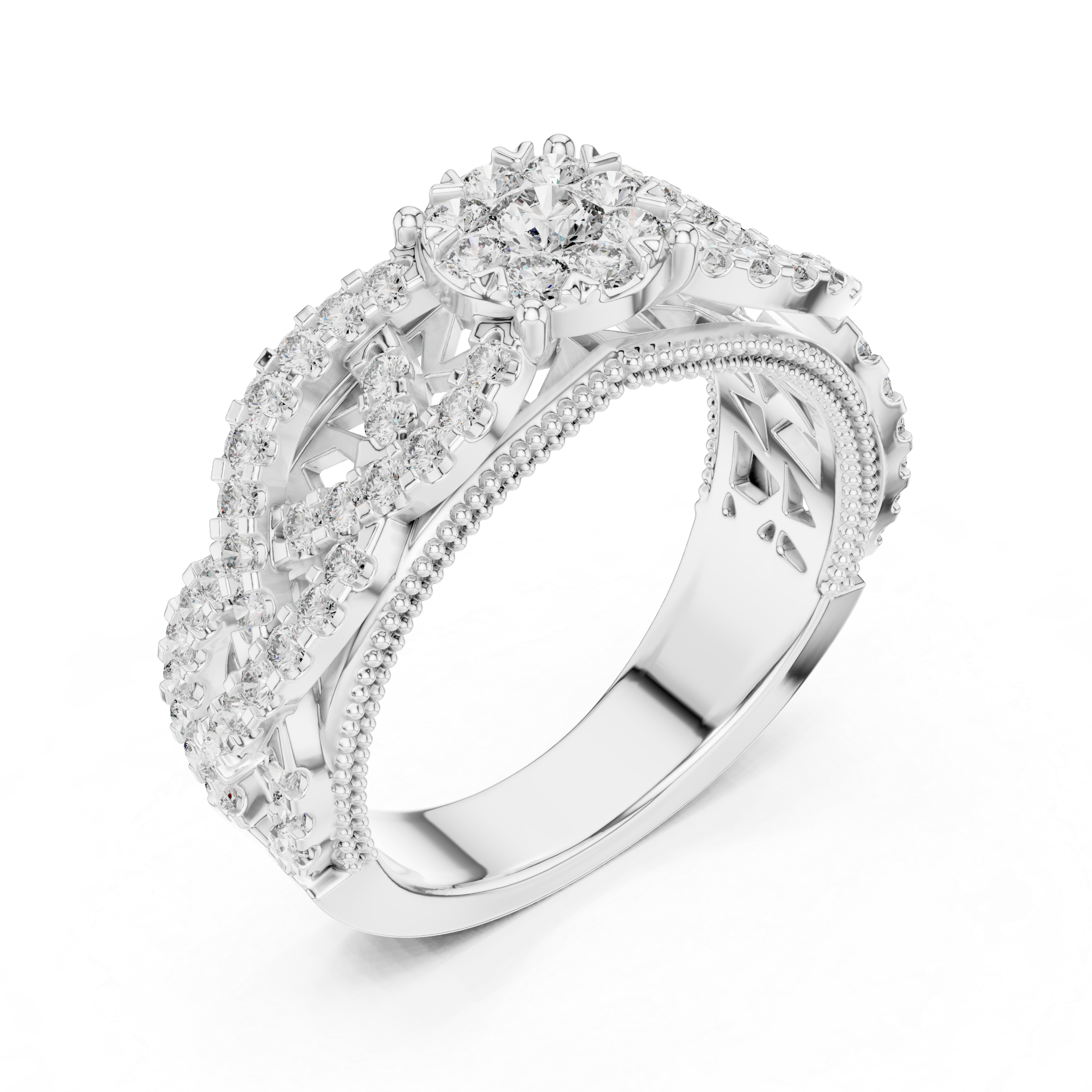 Encrusted with sparkling diamonds and intricate detailing.