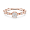 Radiant Rose Gold Diamond Cluster Beaded Ring