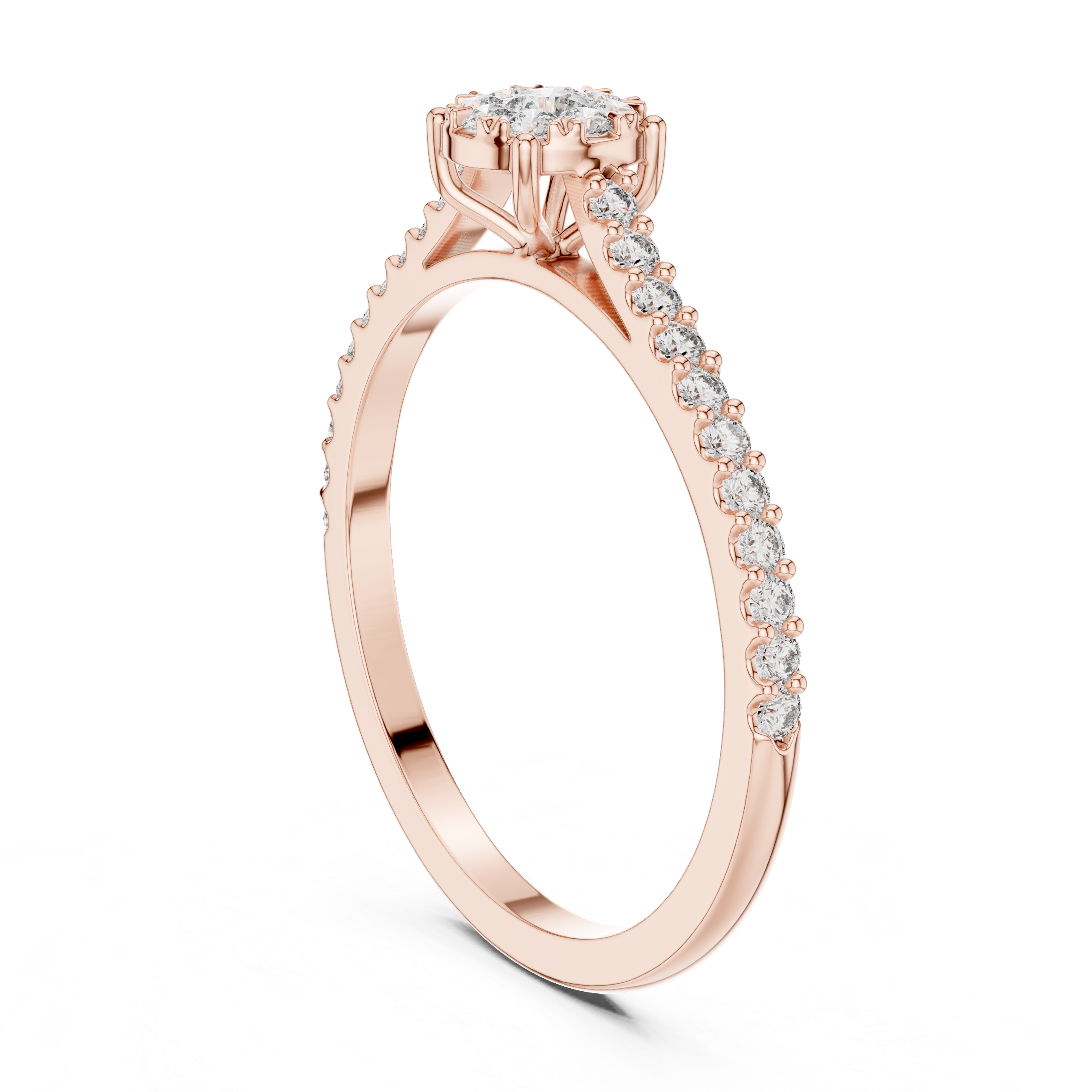 Diamond Halo Cluster Ring
