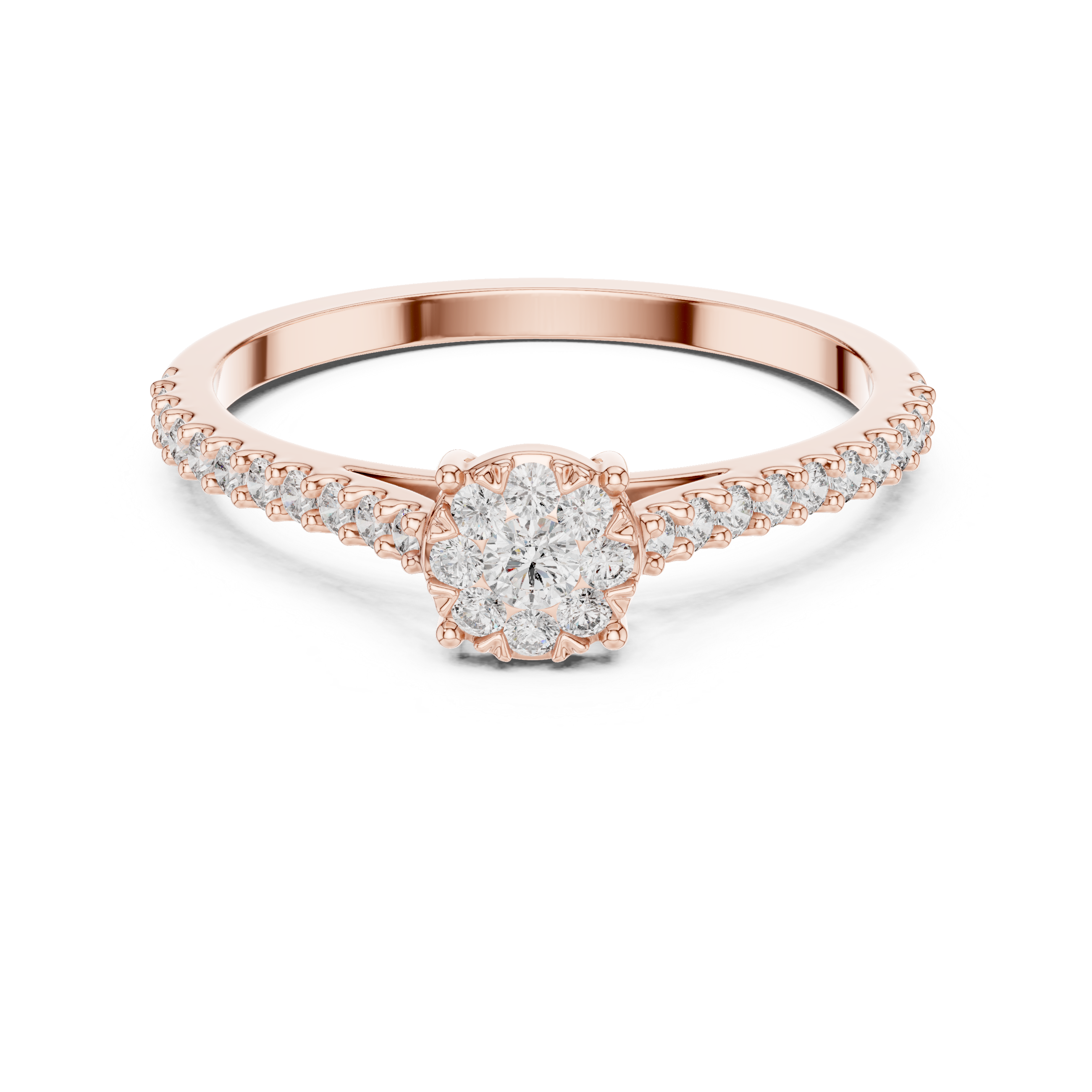 Diamond Halo Cluster Ring