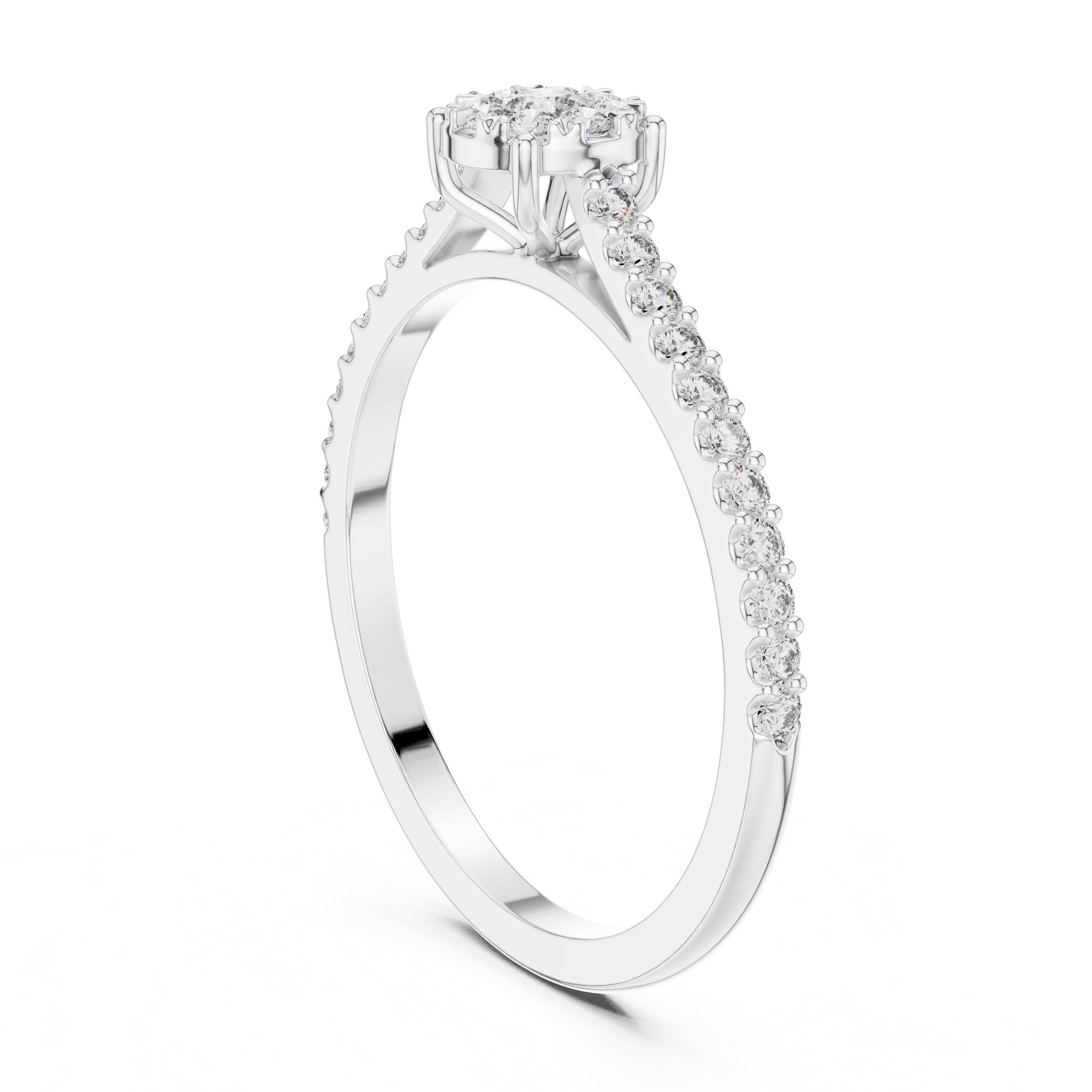 Diamond Halo Cluster Ring
